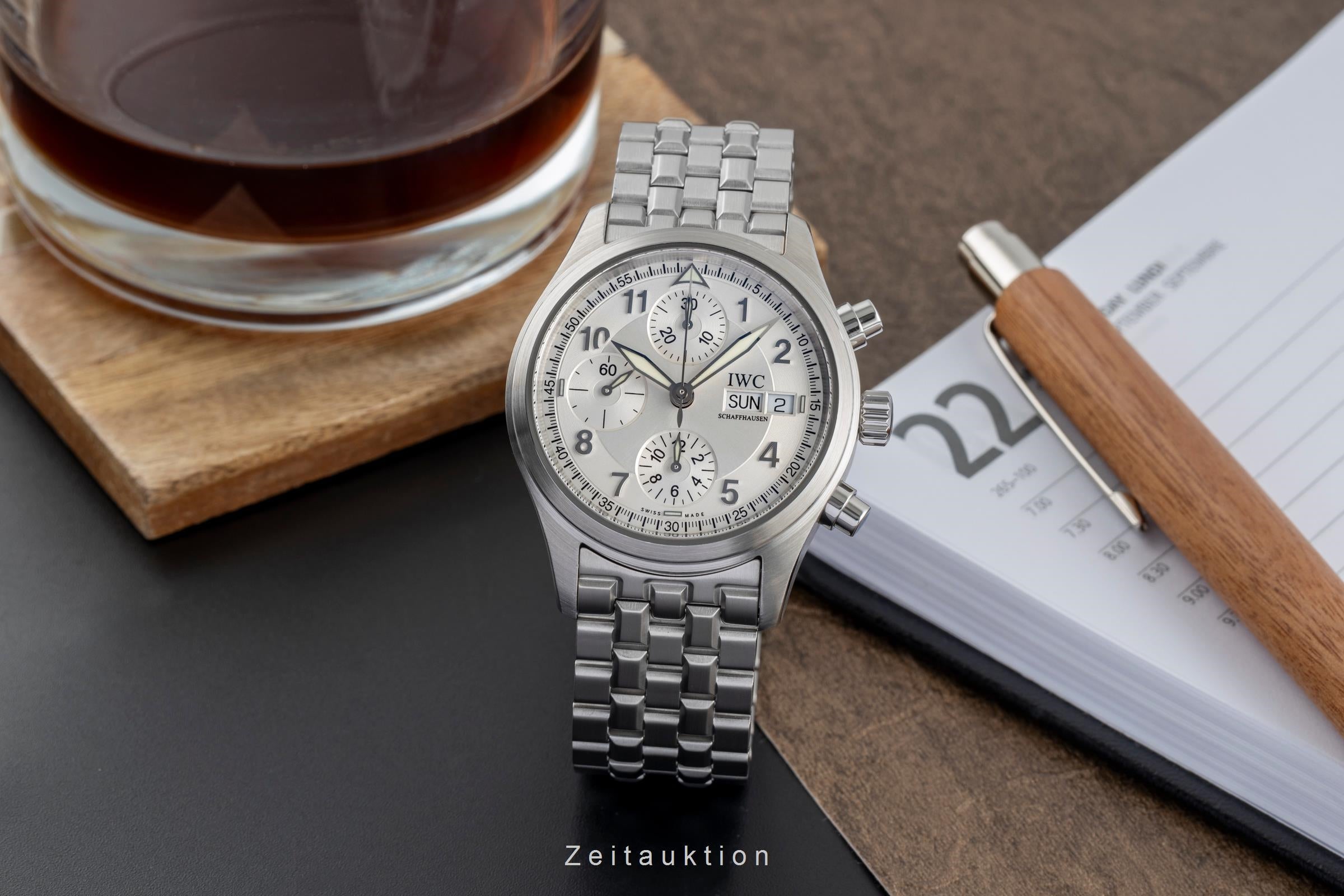 IWC Fliegerchronograph cronografo acciaio automatismo orologio da uomo IW370628 LP: 8600EUR  [2504316]