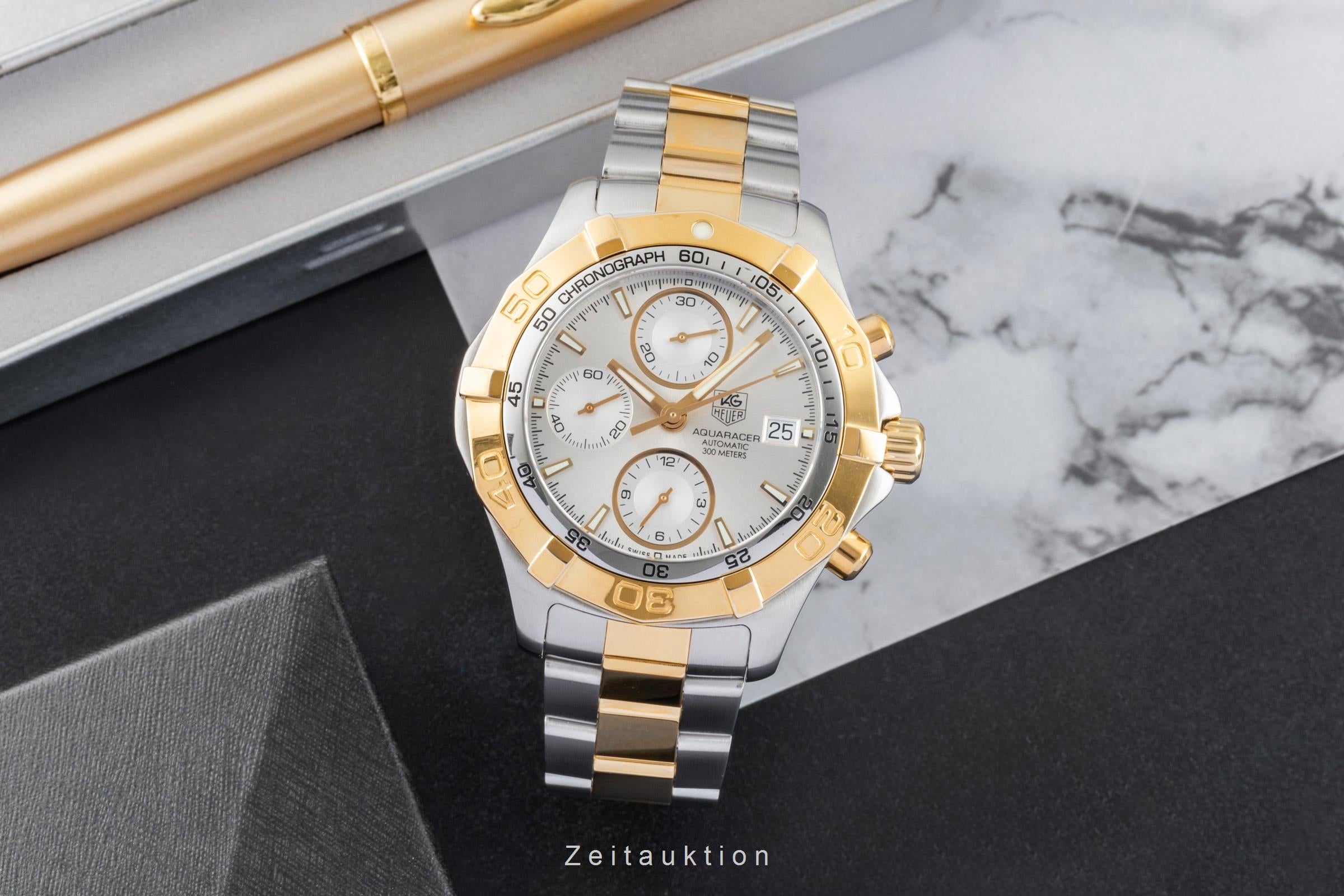 Tag Heuer Aquaracer chronographe acier / doré automatique montre pour hommes CAF2120.BB0816  [2504351]