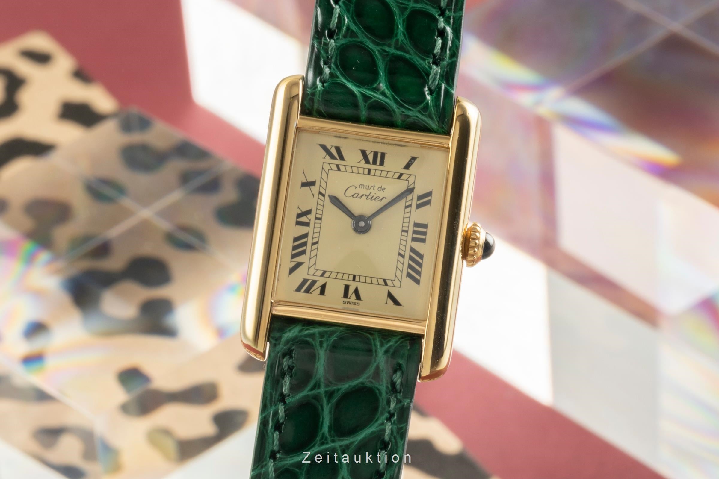 Cartier Tank must de Cartier PM Ivory Dial 925 Silber Handaufzug Damenuhr Ref. 3 [2504358]