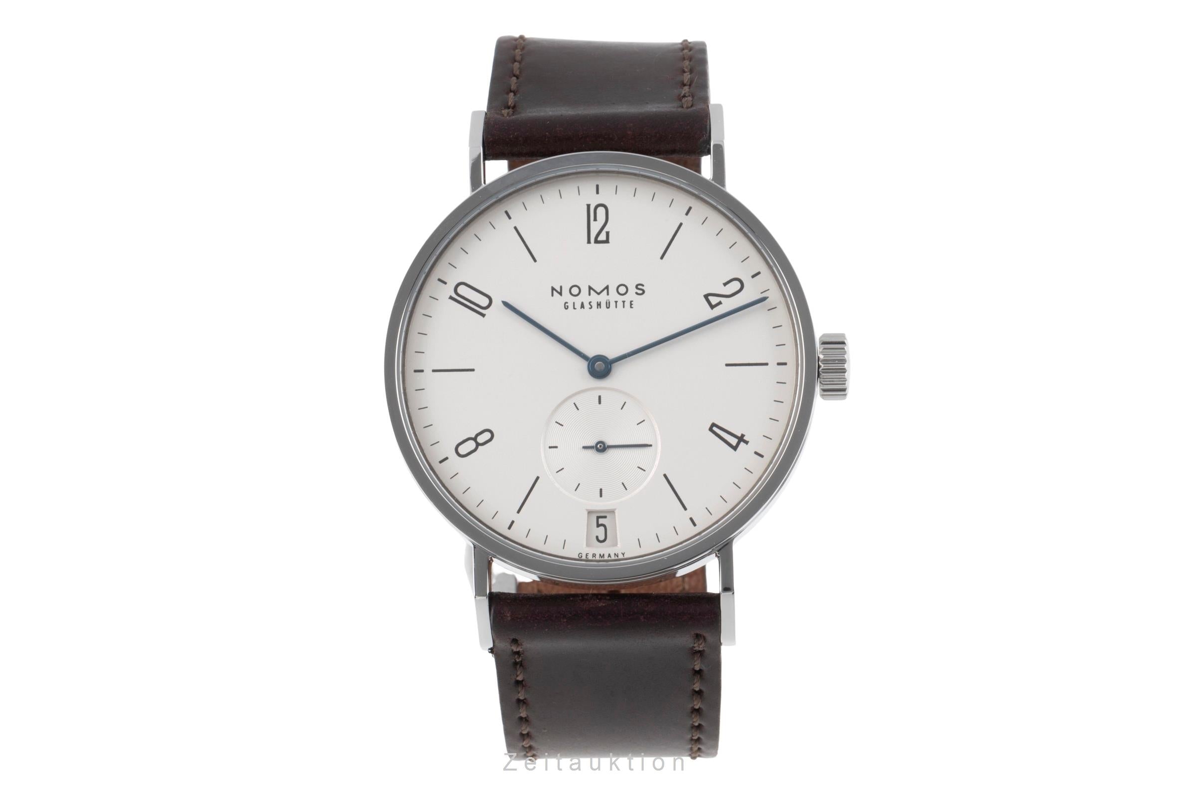Nomos Glashütte Tangomat Datum Stahl Automatik Herrenuhr Ref. 602 B&P 2007 [2504365]