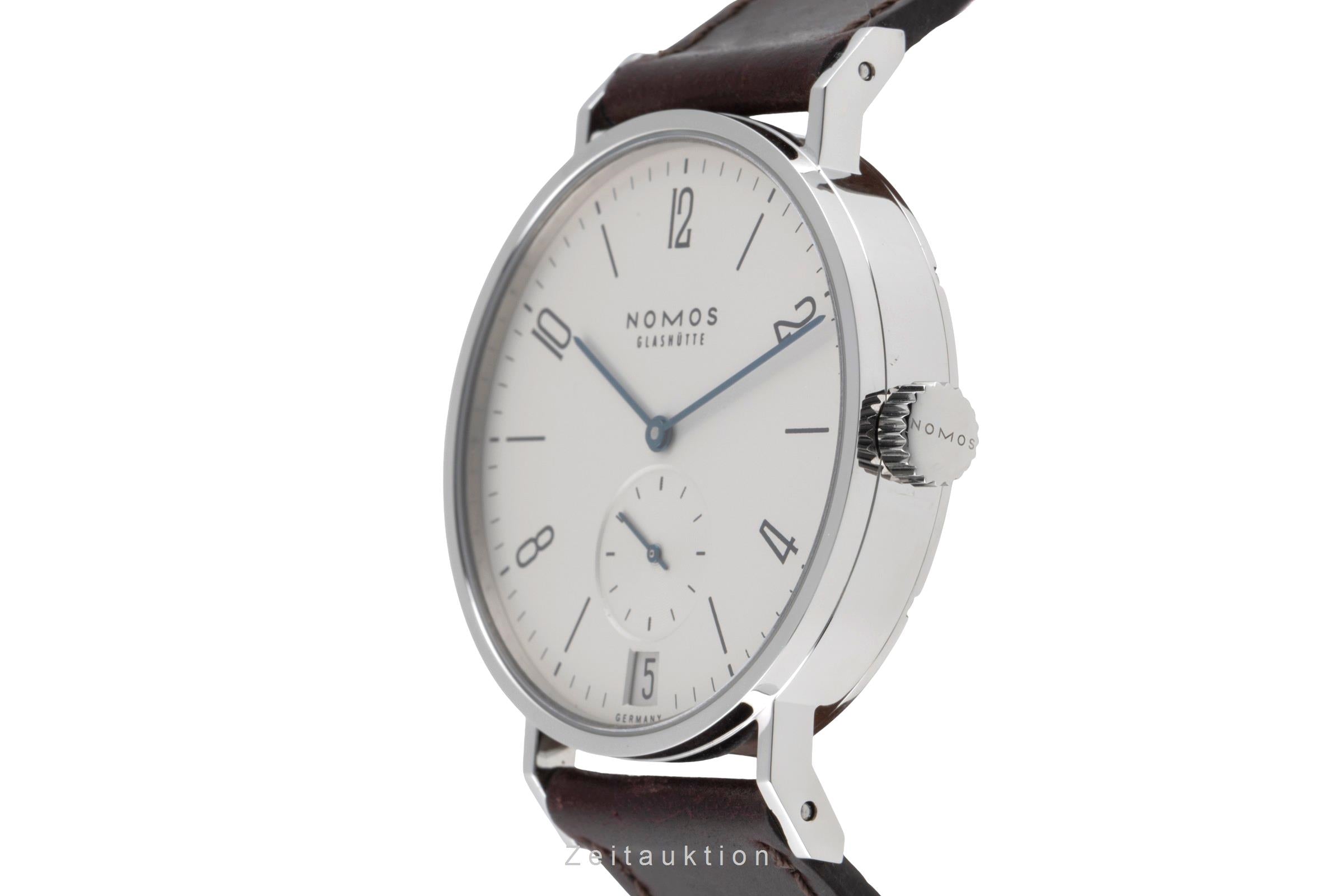 Nomos Glashütte Tangomat Datum Stahl Automatik Herrenuhr Ref. 602 B&P 2007 [2504365]