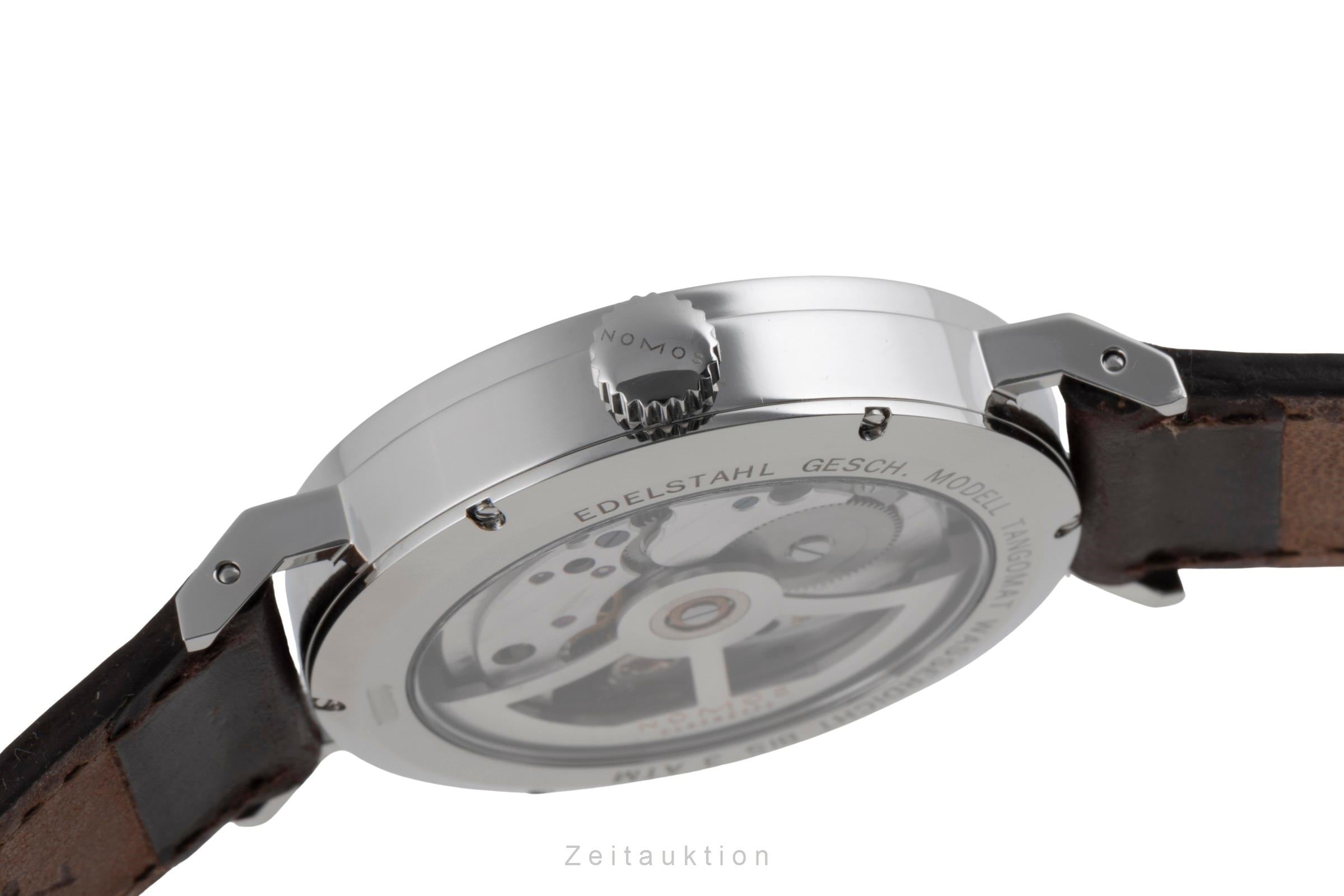 Nomos Glashütte Tangomat Datum Stahl Automatik Herrenuhr Ref. 602 B&P 2007 [2504365]