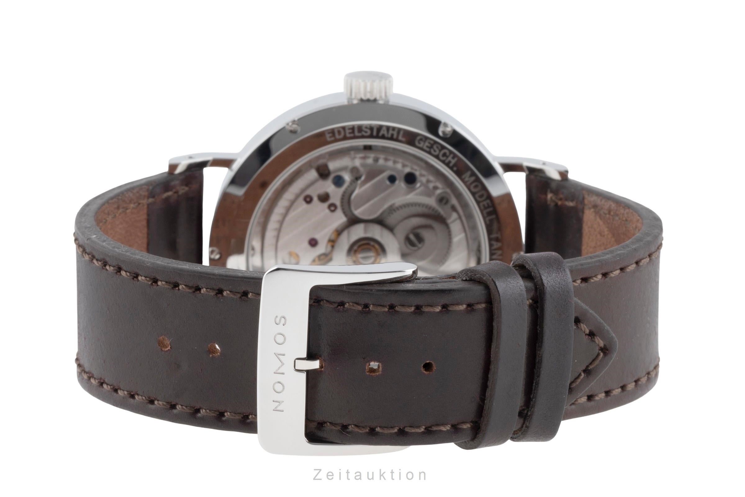 Nomos Glashütte Tangomat Datum Stahl Automatik Herrenuhr Ref. 602 B&P 2007 [2504365]