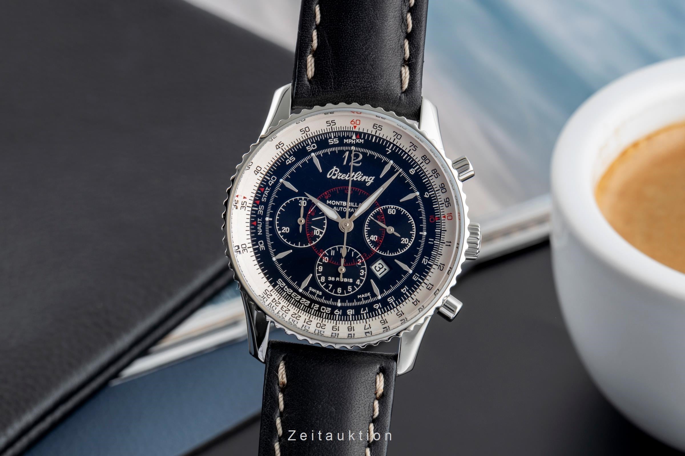 Breitling Montbrillant chronograph steel automatic men's watch A41330  [2504374]