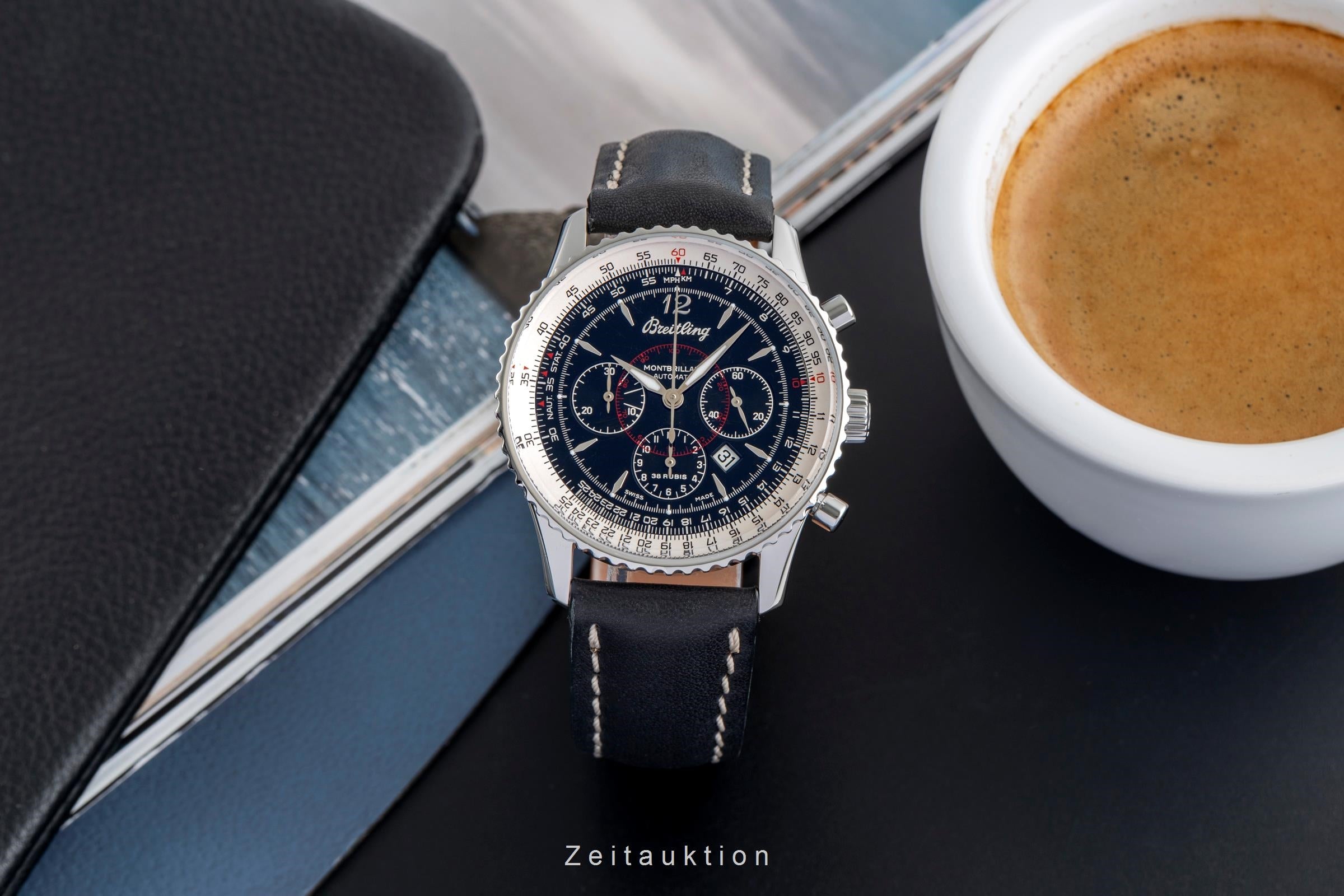 Breitling Montbrillant chronograph steel automatic men's watch A41330  [2504374]
