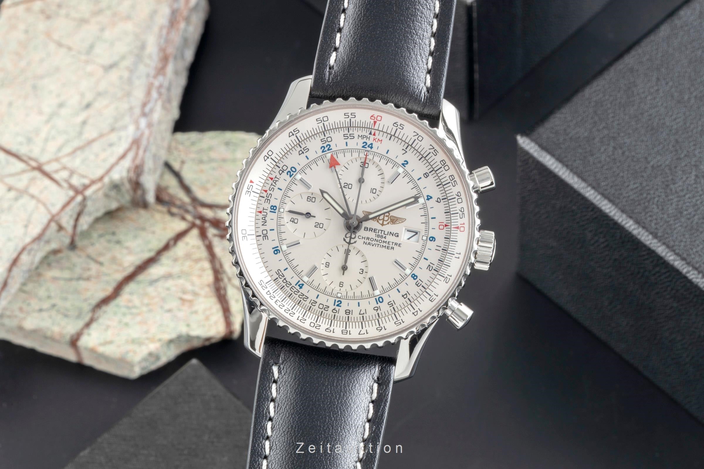 Breitling Navitimer World chronographe acier automatique montre pour hommes A24322  [2504402]