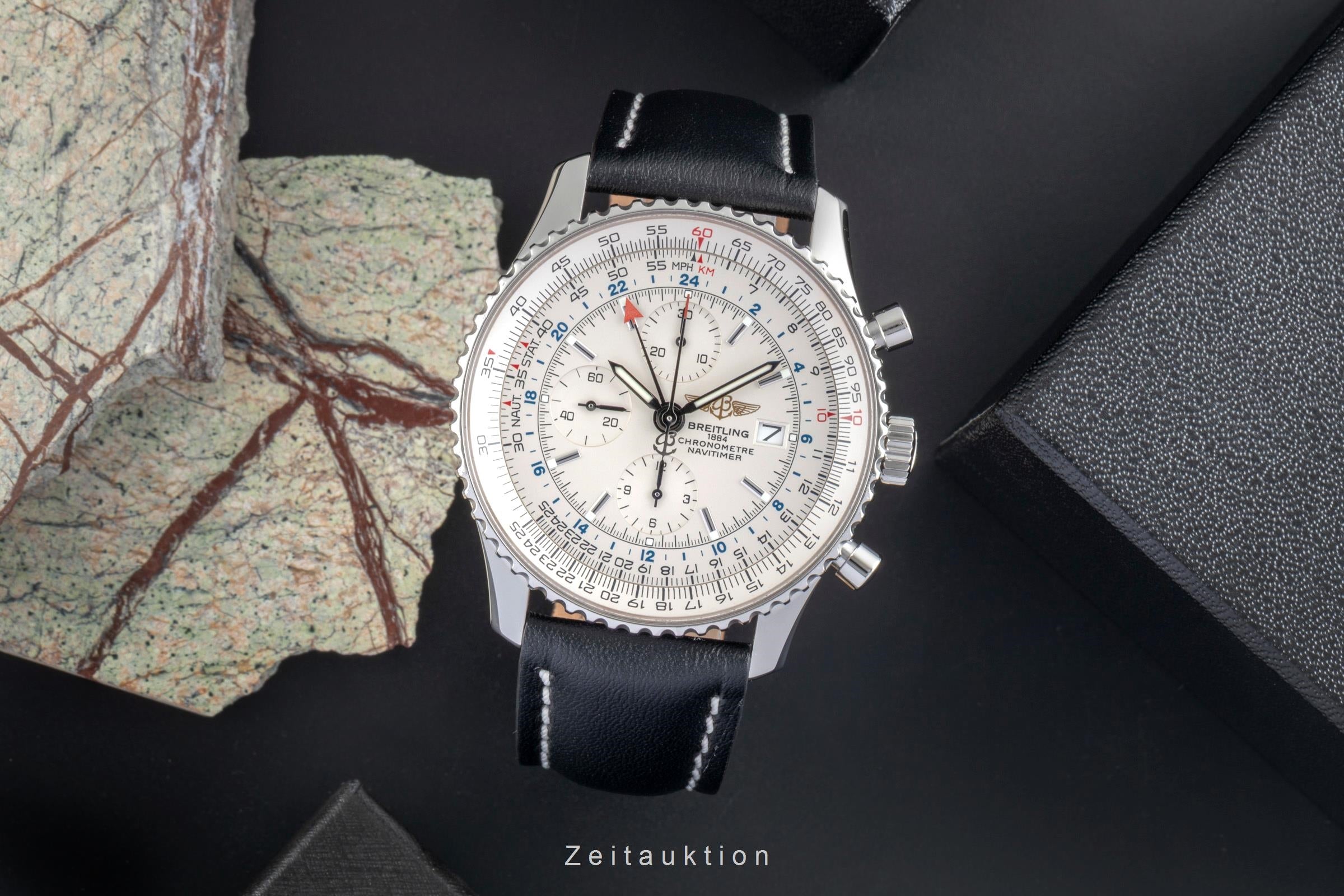 Breitling Navitimer World chronographe acier automatique montre pour hommes A24322  [2504402]