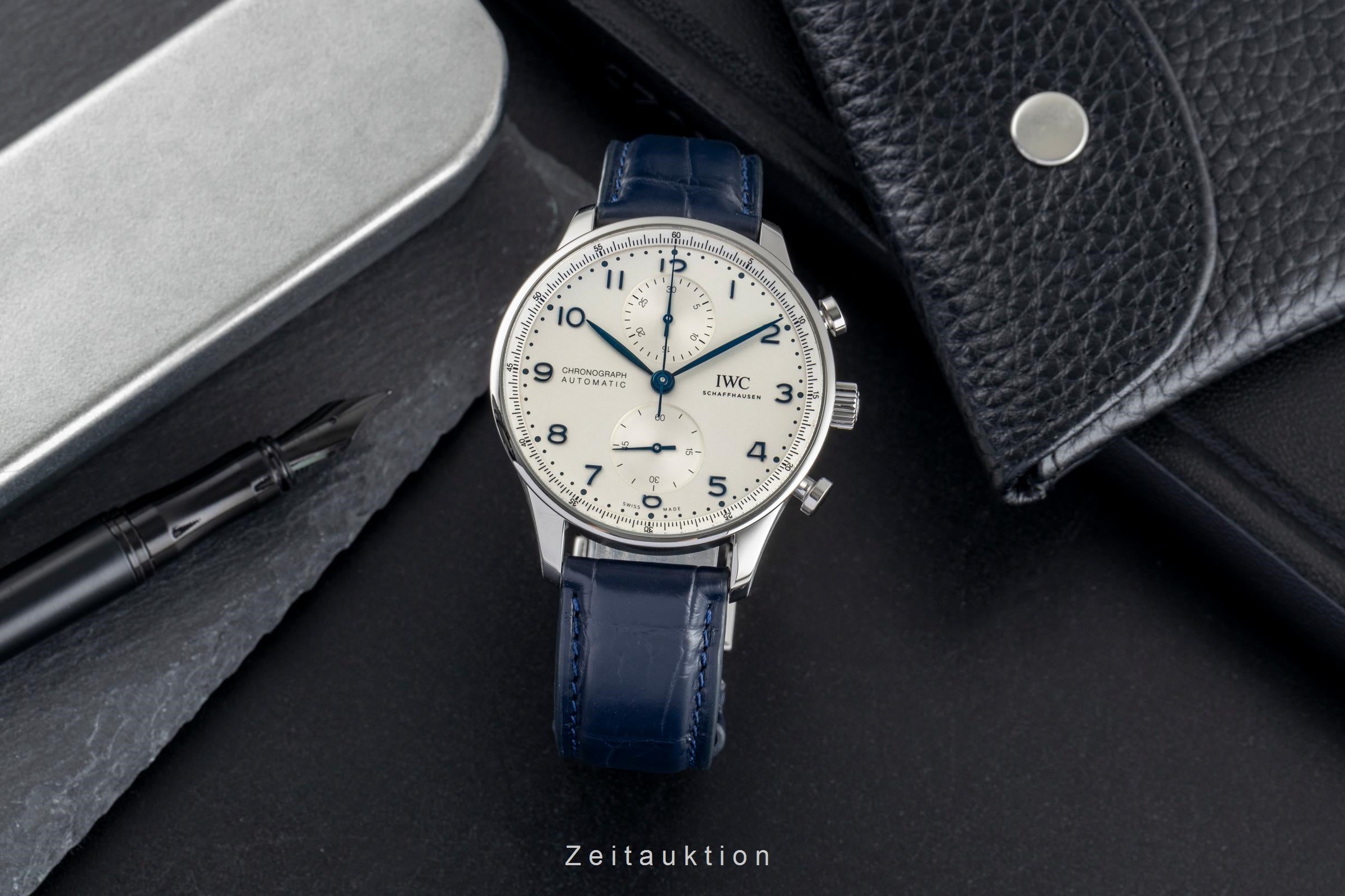 IWC Portugieser chronographe acier automatique montre pour hommes IW371605  [2504412]