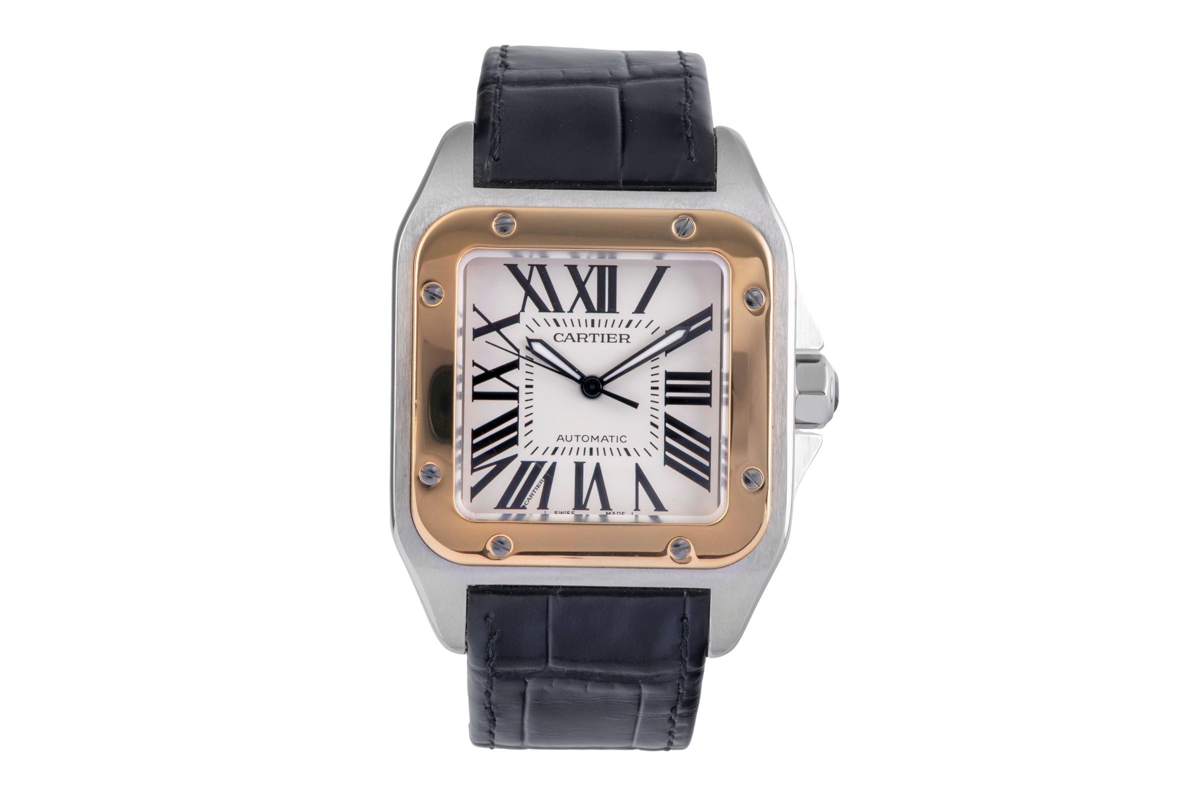 Cartier Santos 100 steel / gold automatic men's watch W20072X7  [2504420]