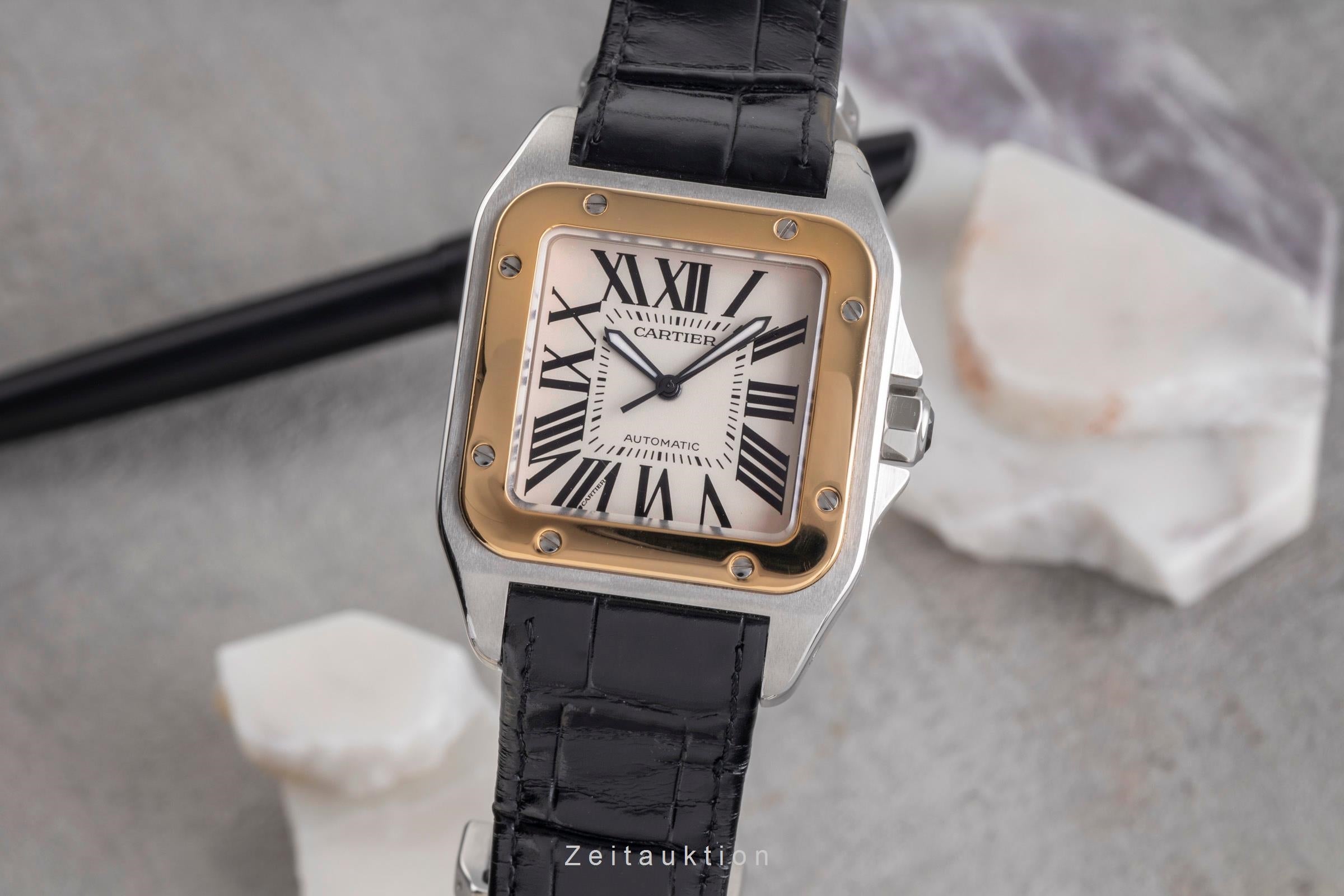 Cartier Santos 100 steel / gold automatic men's watch W20072X7  [2504420]