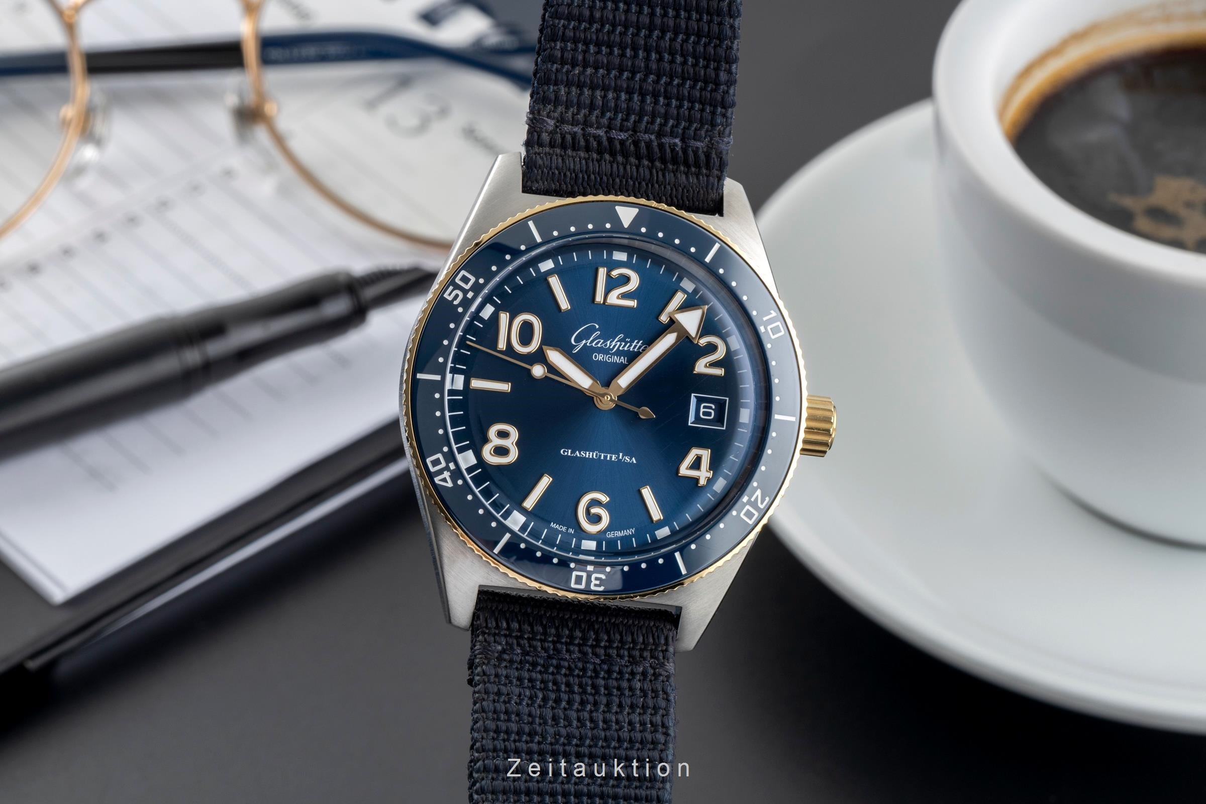 Glashütte SeaQ acier / or  automatique montre pour hommes 1-39-11-10-90-34 LP: 13800EUR  [2504422]