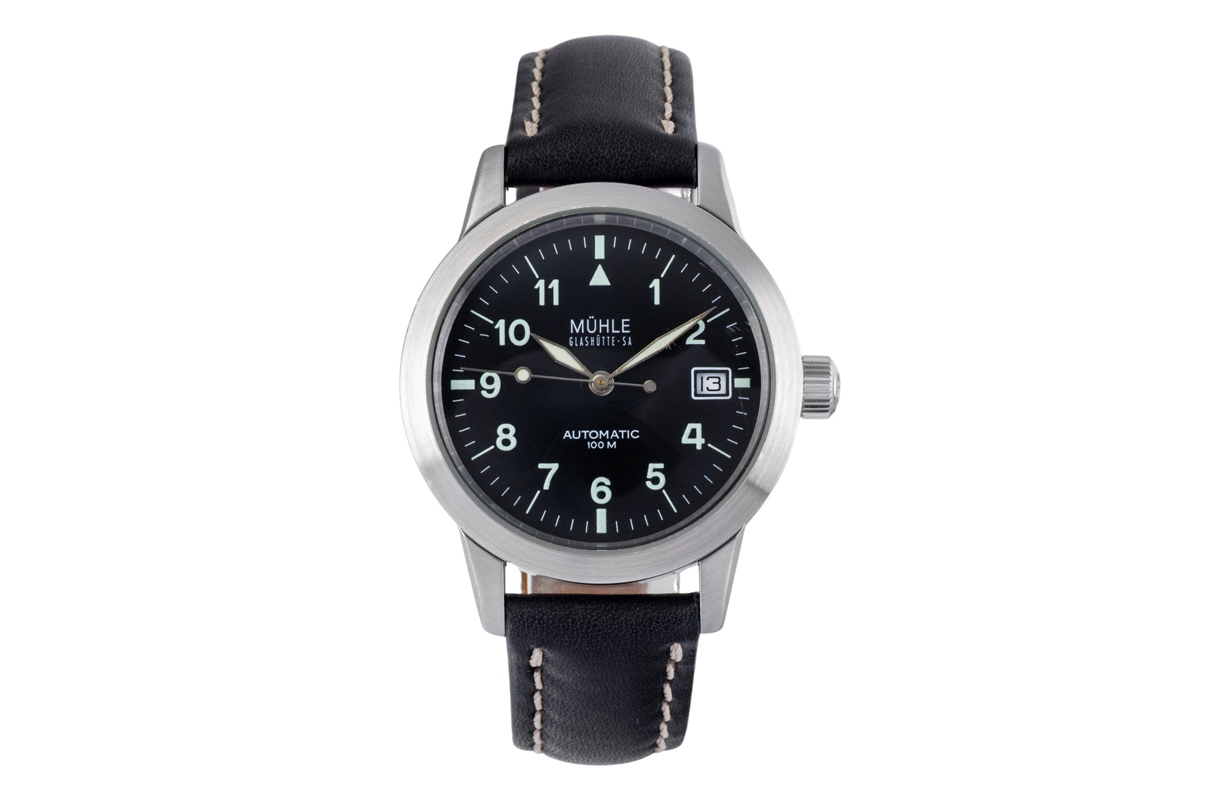 Mühle Sports M12 Stahl Automatik Herrenuhr Ref. M1-26-10 Box & Papiere 1998	  [2504425]