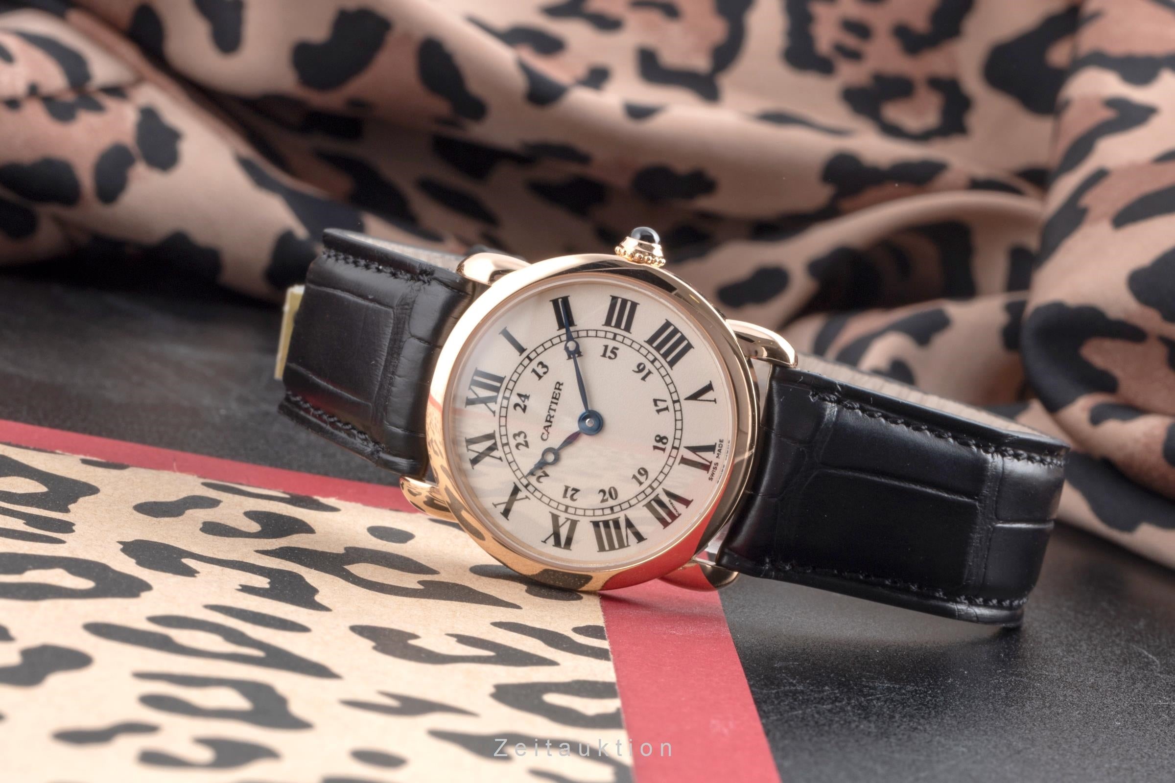 Cartier Ronde Louis 18 ct red gold quartz Kal. 690 Ref. W6800151