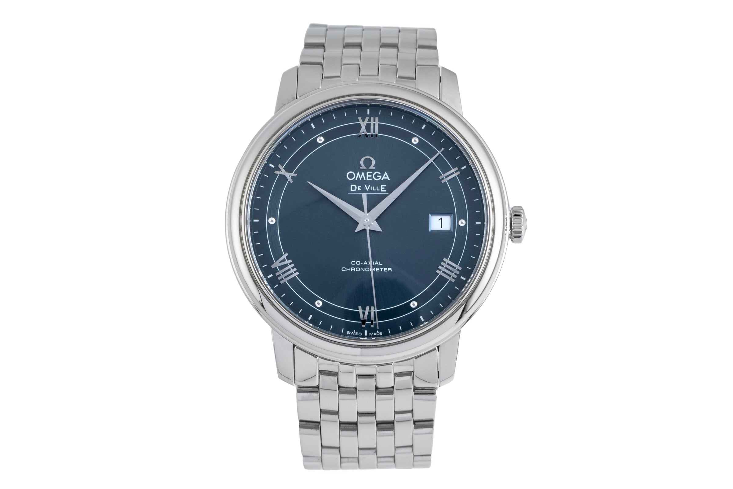 Omega De Ville acier automatique montre pour hommes 424.10.40.20.03.002 LP: 4100EUR  [2504438]
