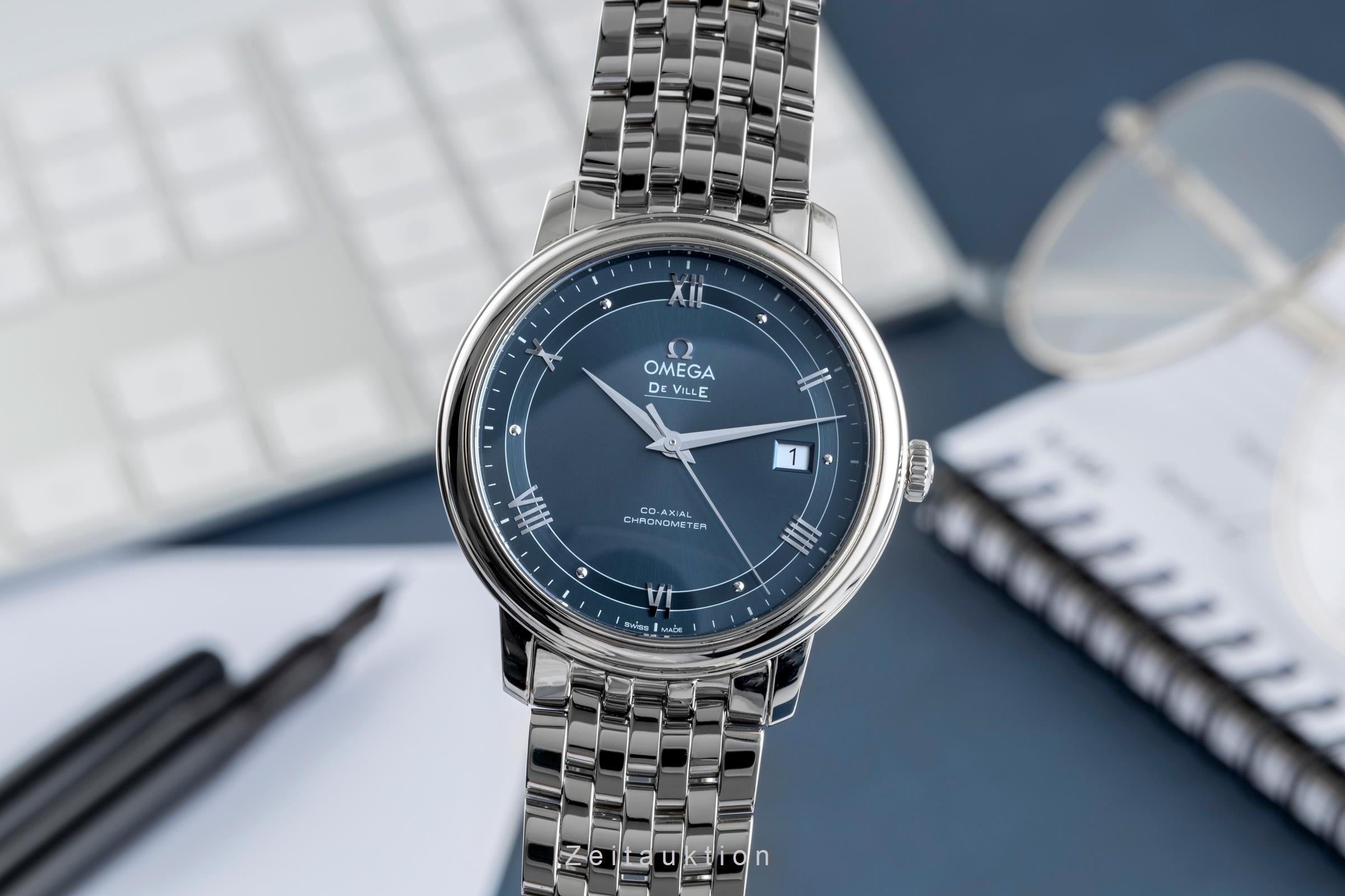 Omega De Ville acier automatique montre pour hommes 424.10.40.20.03.002 LP: 4100EUR  [2504438]