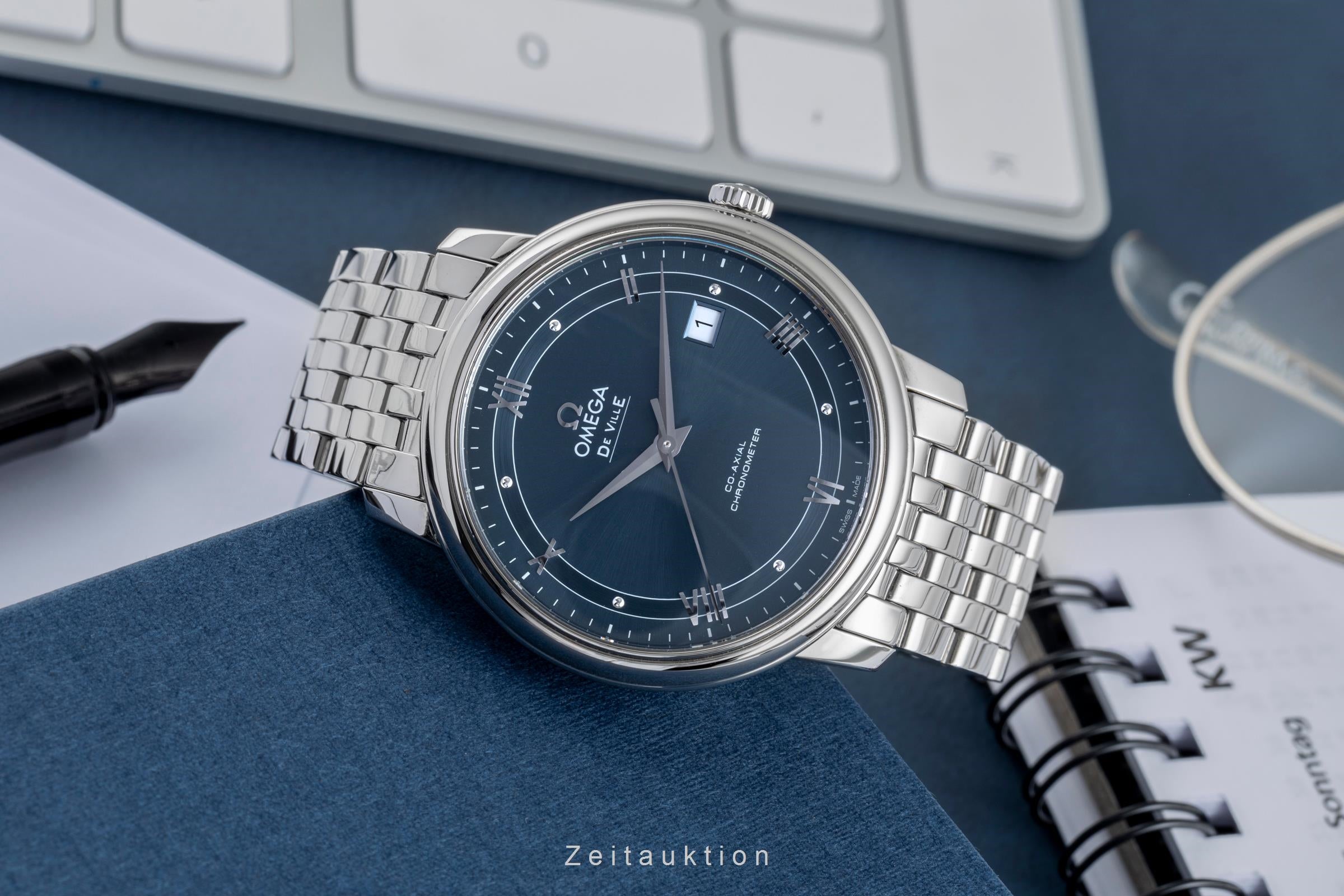 Omega De Ville acier automatique montre pour hommes 424.10.40.20.03.002 LP: 4100EUR  [2504438]