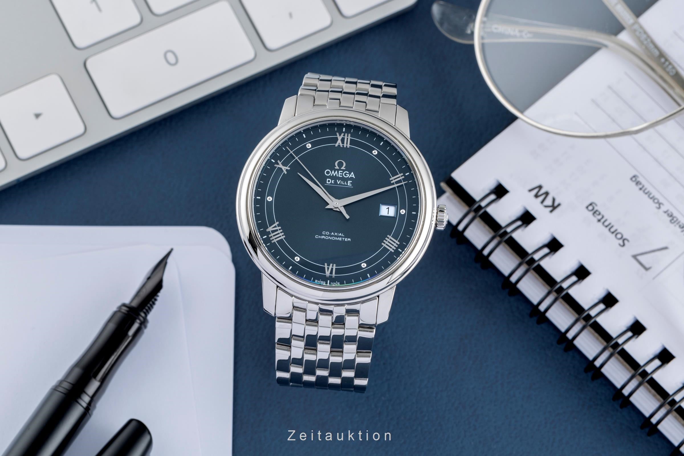 Omega De Ville acier automatique montre pour hommes 424.10.40.20.03.002 LP: 4100EUR  [2504438]