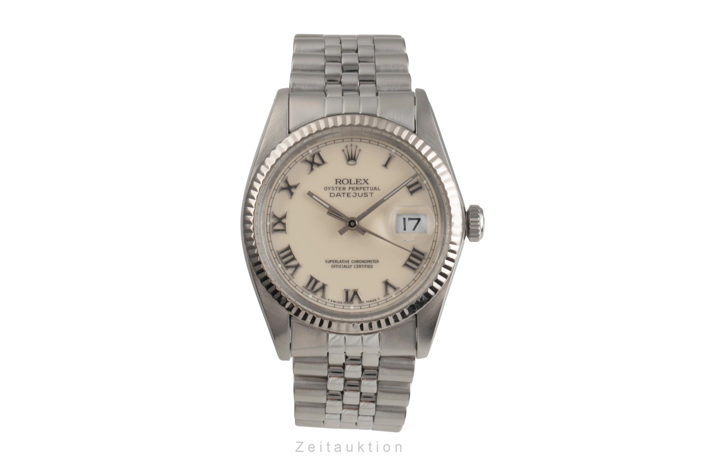 Rolex Datejust acier / or blanc automatique montre pour hommes 16014  [2504454]