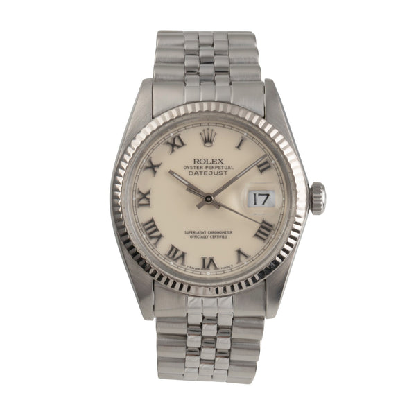 Rolex Datejust acier / or blanc automatique montre pour hommes 16014  [2504454]