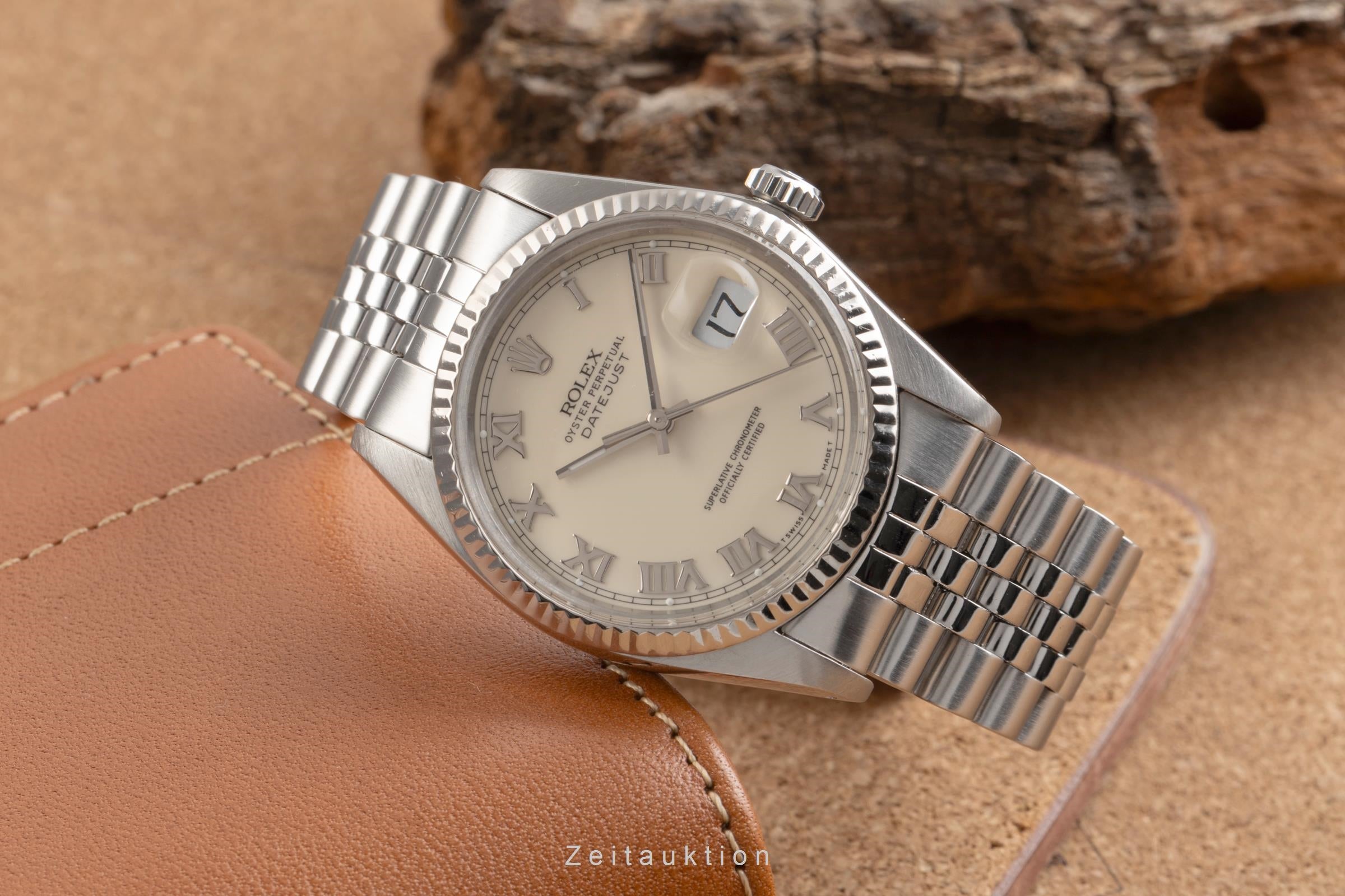 Rolex Datejust acier / or blanc automatique montre pour hommes 16014  [2504454]