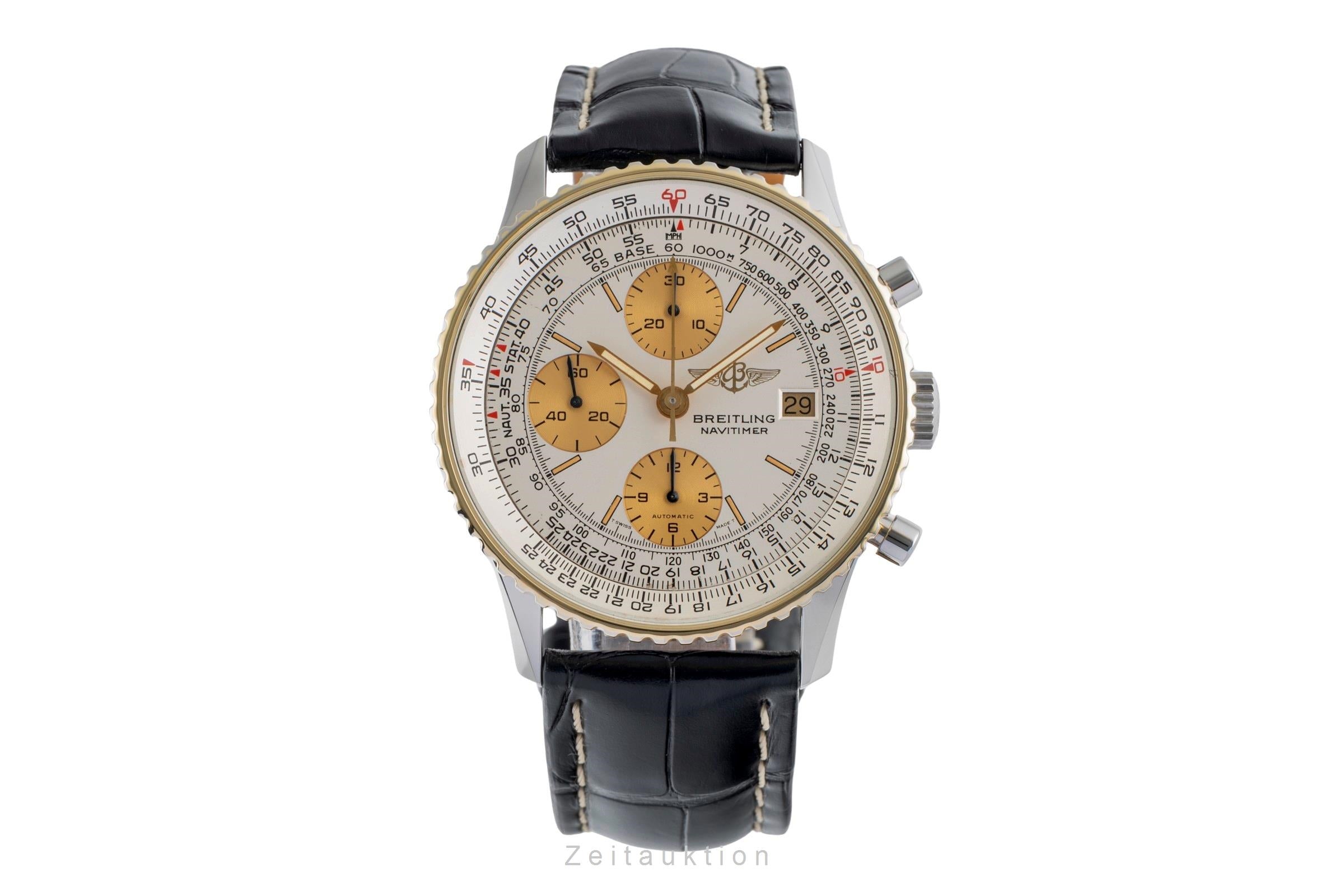 Breitling Navitimer chronograph gilt / steel automatic men's watch 81610  [2504456]