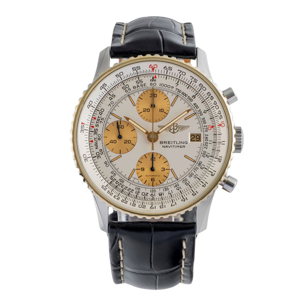 Breitling Navitimer chronograph gilt / steel automatic men's watch 81610  [2504456]