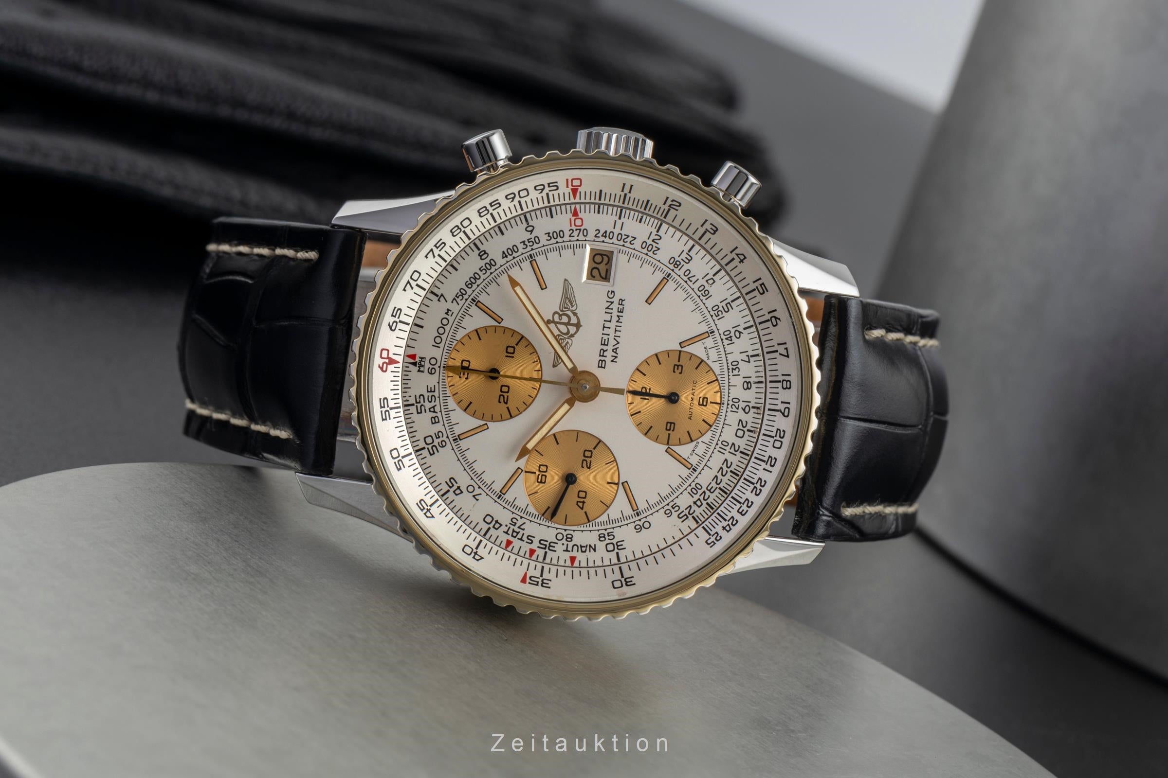 Breitling Navitimer chronograph gilt / steel automatic men's watch 81610  [2504456]