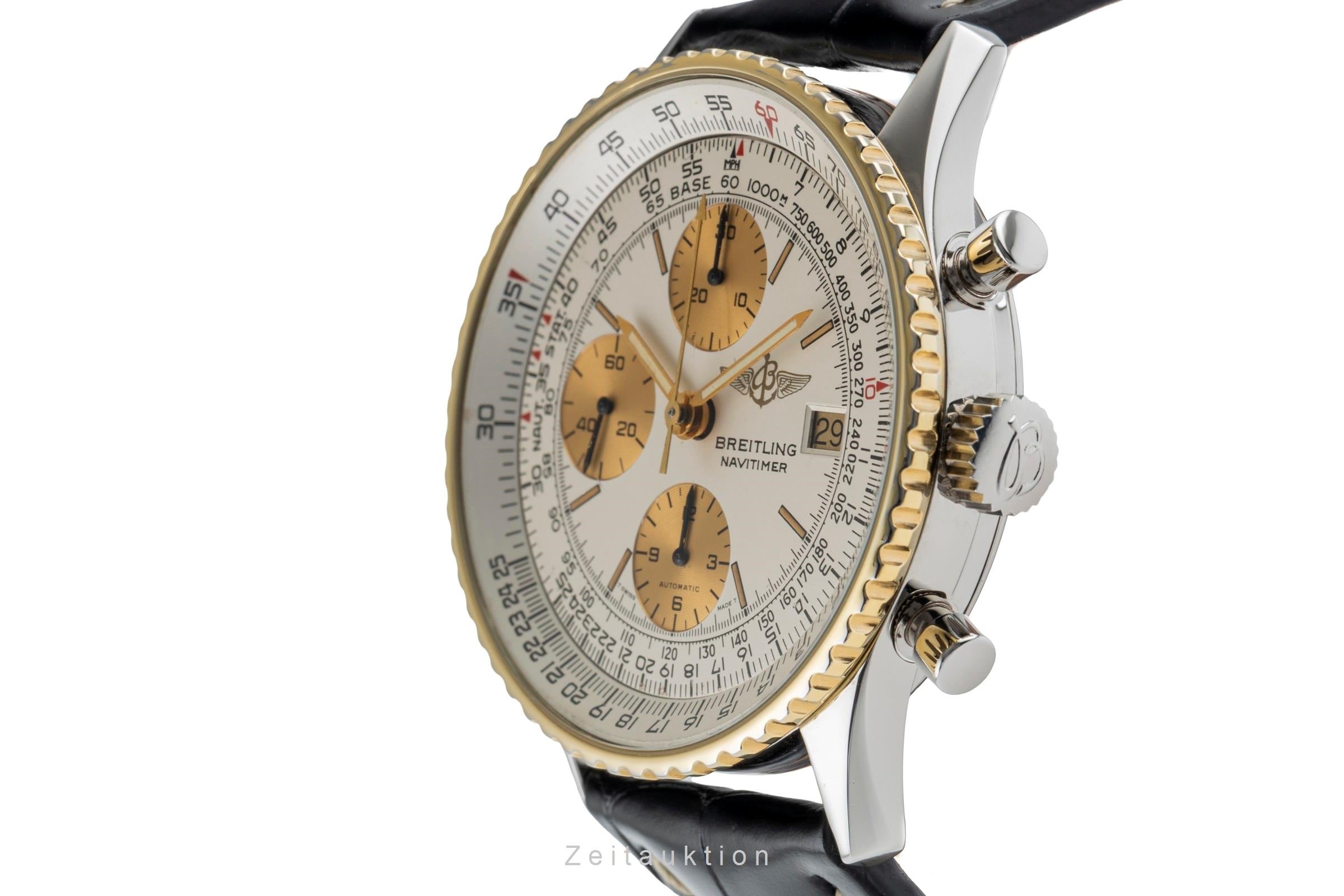 Breitling Navitimer chronograph gilt / steel automatic men's watch 81610  [2504456]