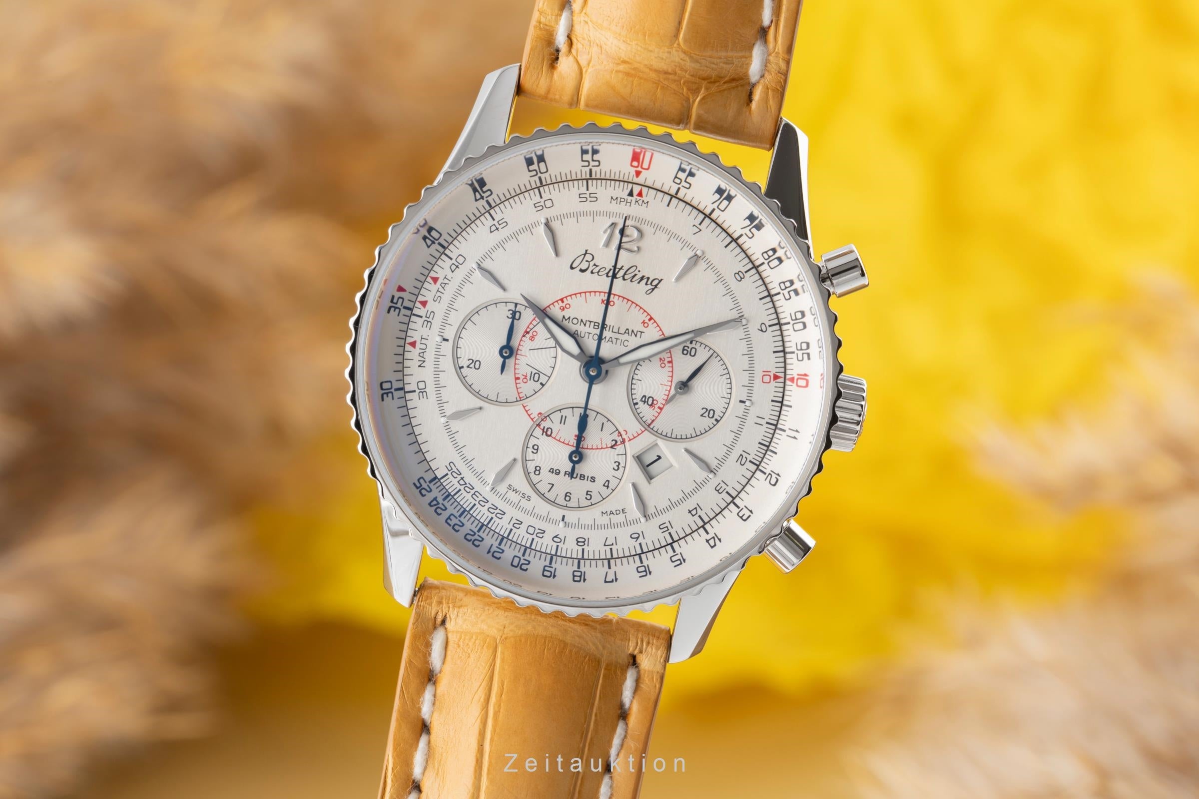 Breitling Montbrillant chronograph steel automatic men's watch A41330  [2504457]