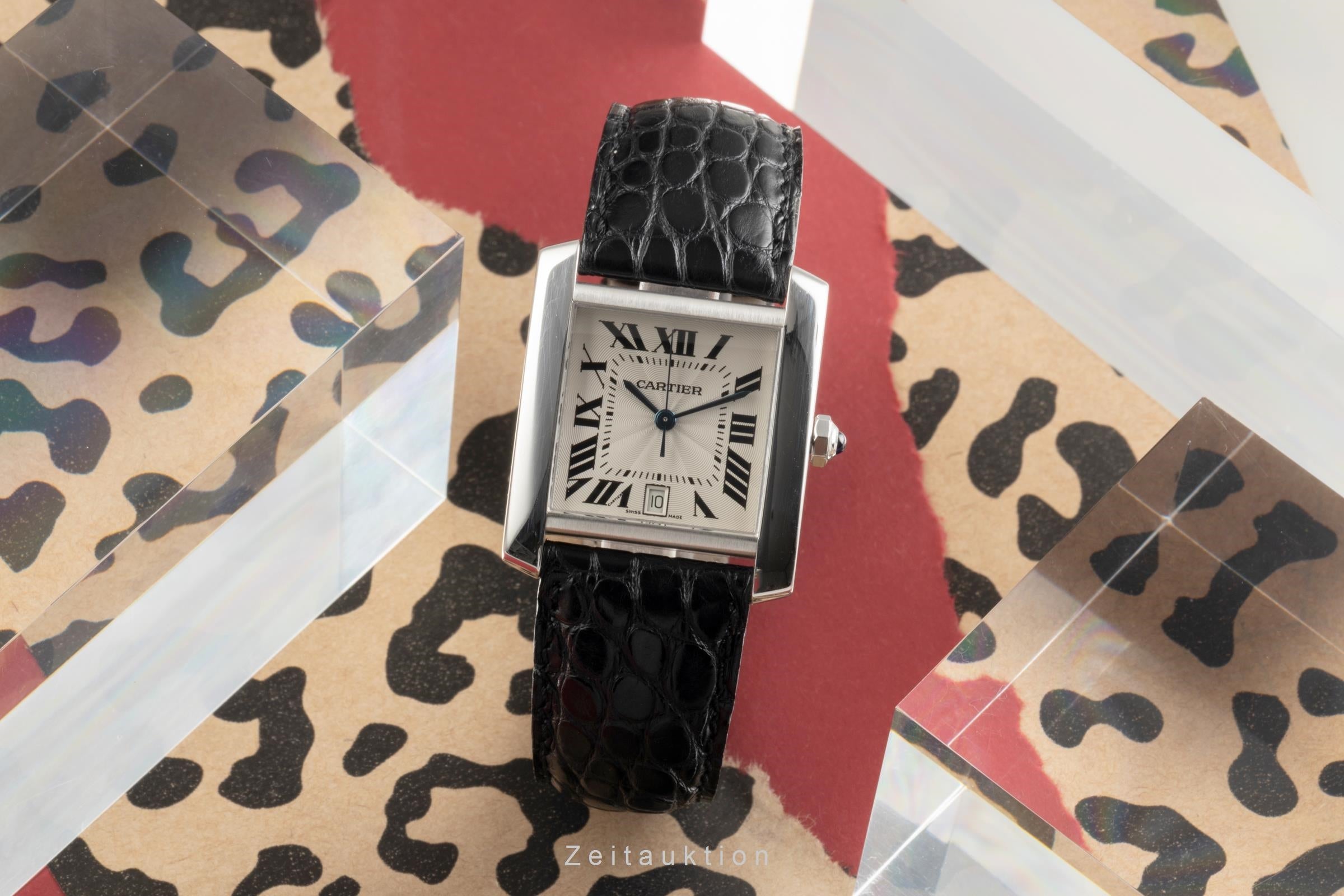 Cartier Tank Francaise LM 18k Weissgold Automatik Herrenuhr Medium Ref. W5001156 [2504466]