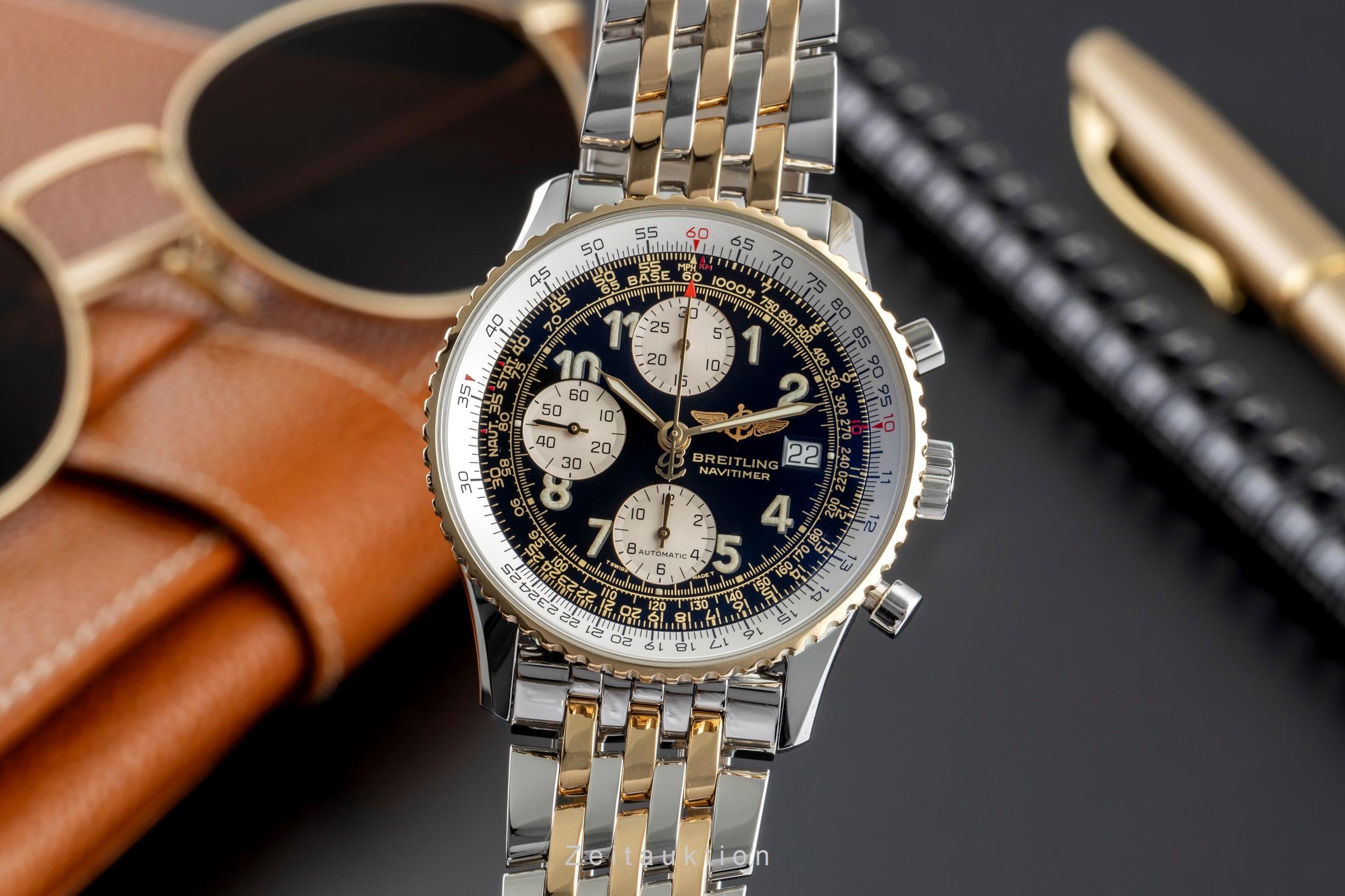 Breitling Old Navitimer chronograph steel / gold automatic men's watch D13022  [2504470]