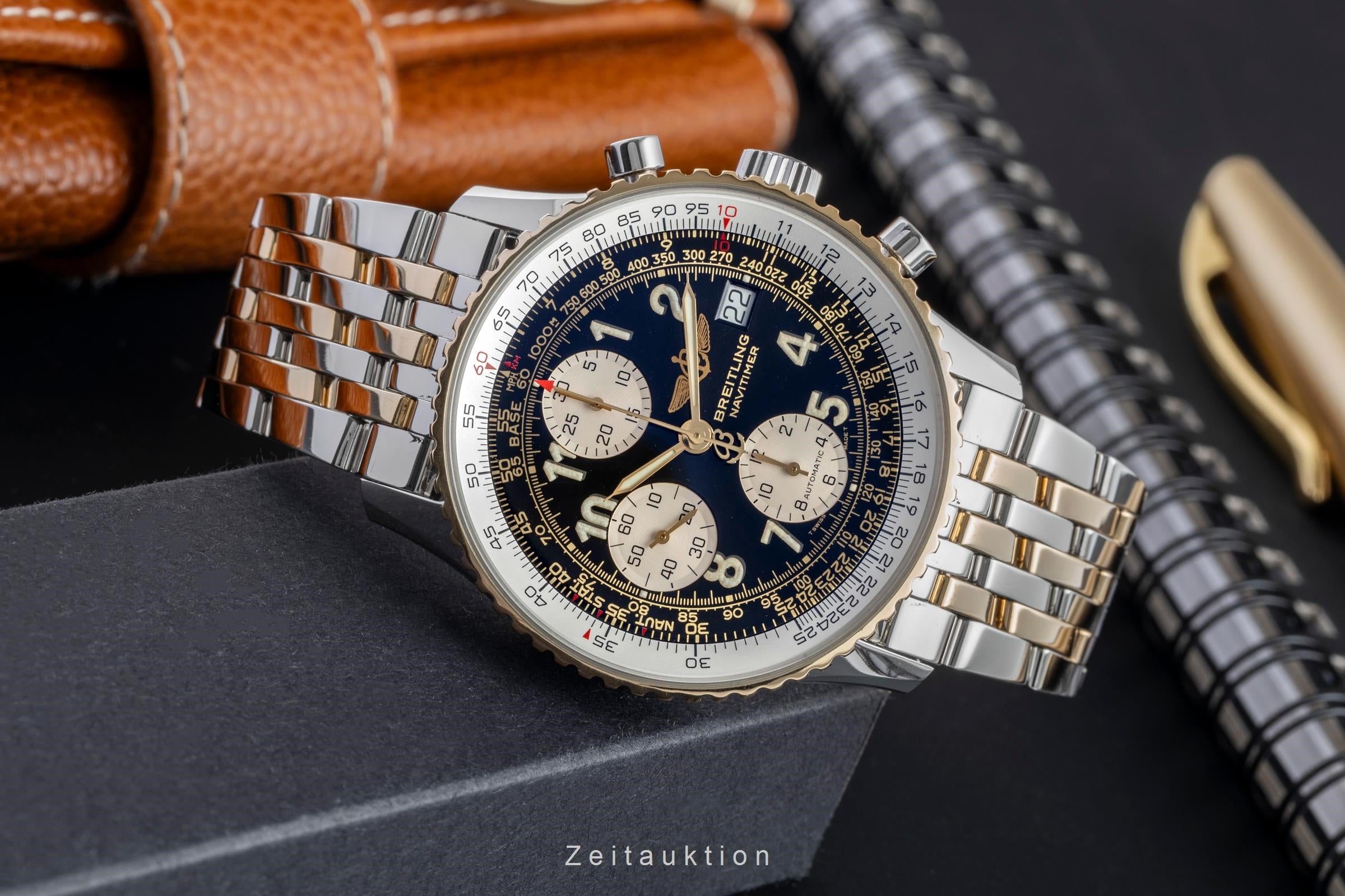 Breitling Old Navitimer chronograph steel / gold automatic men's watch D13022  [2504470]