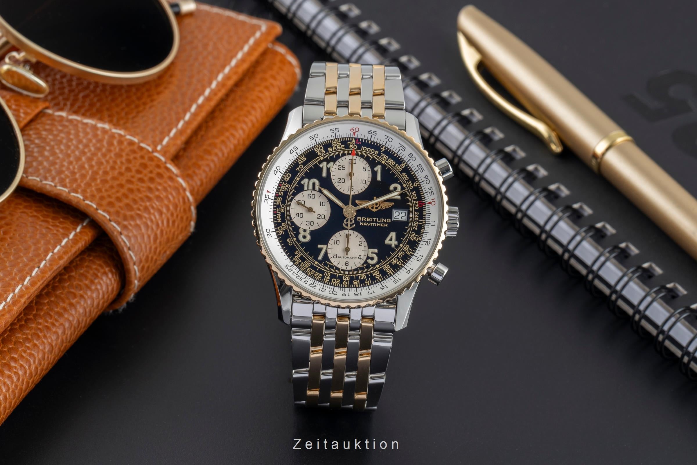 Breitling Old Navitimer chronograph steel / gold automatic men's watch D13022  [2504470]