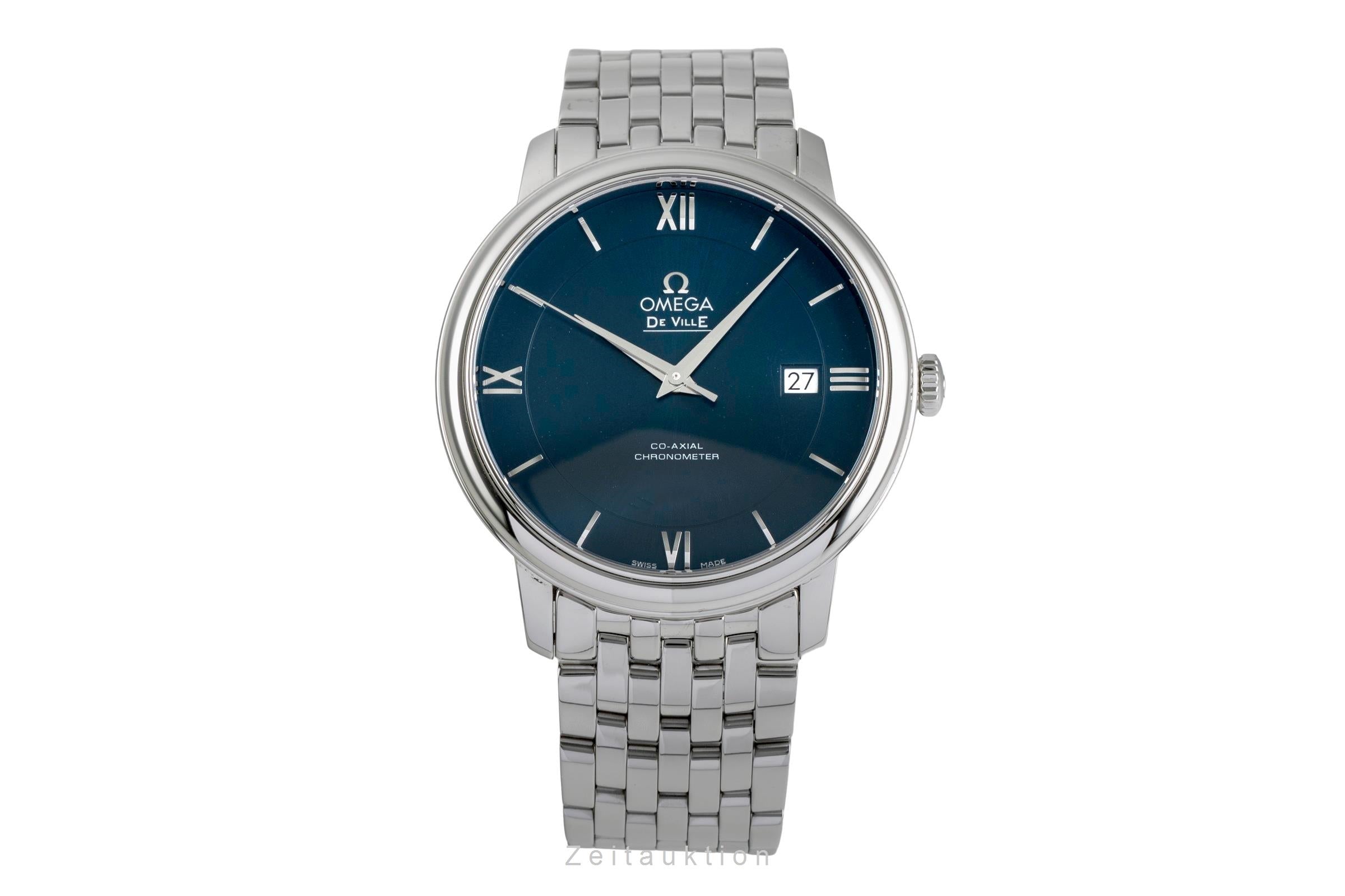 Omega De Ville acero automático reloj para caballeros 424.10.40.20.03.001 LP: 4100EUR  [2504473]