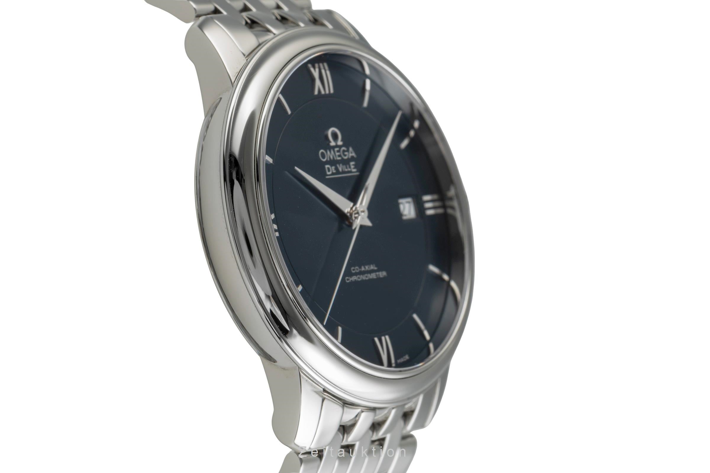 Omega De Ville acero automático reloj para caballeros 424.10.40.20.03.001 LP: 4100EUR  [2504473]