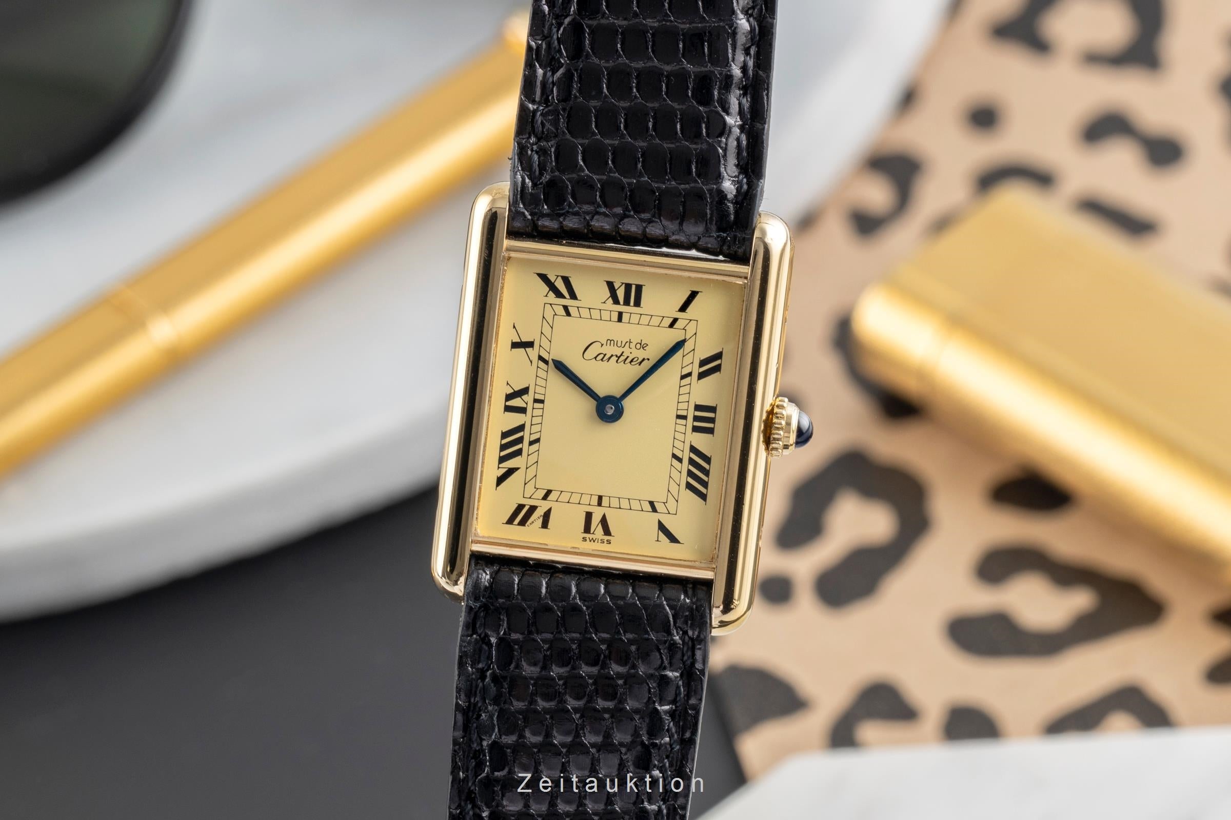 Cartier must Tank LM Ivory Dial Silber Vermeil Medium Size Ref. W1002753 590005 [2504487]