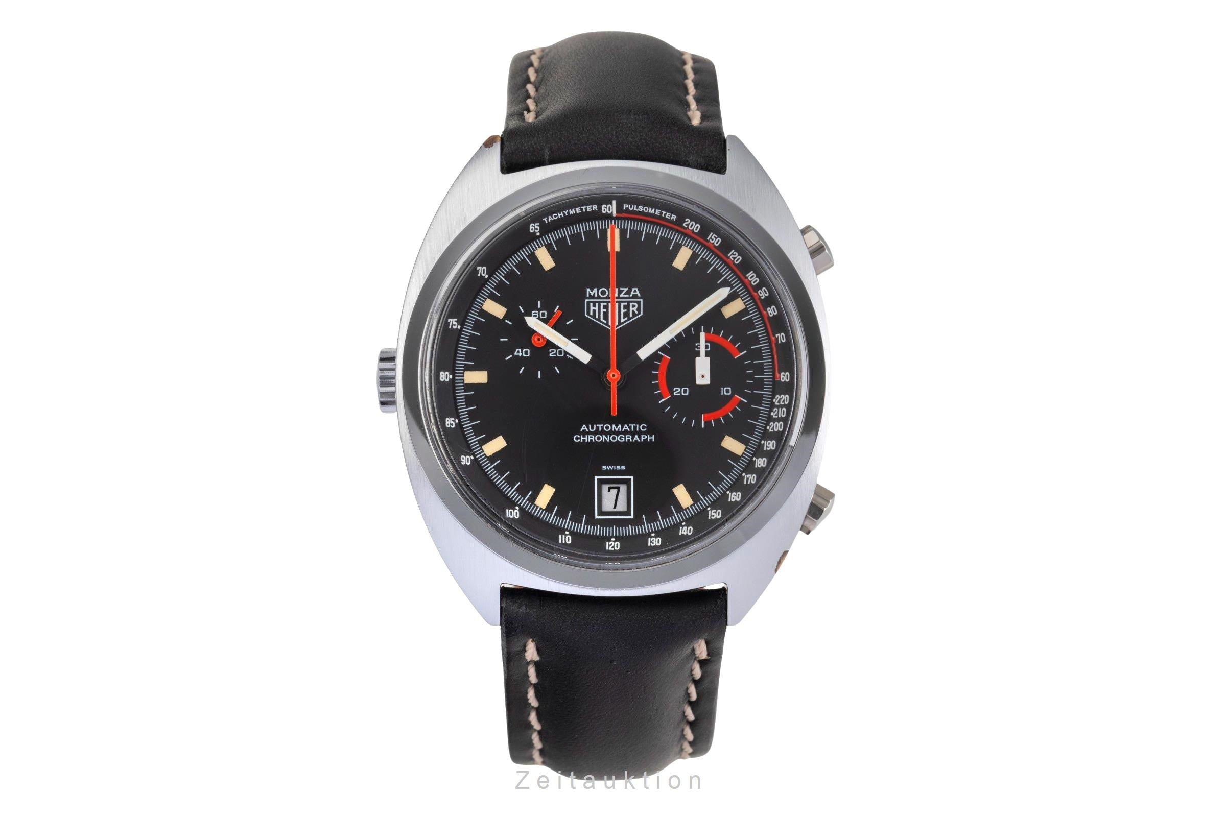 Heuer Monza chronographe laiton chromé automatique montre pour hommes 150.511 Vintage  [2504491]