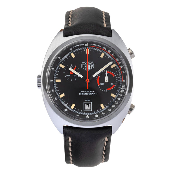 Heuer Monza chronographe laiton chromé automatique montre pour hommes 150.511 Vintage  [2504491]