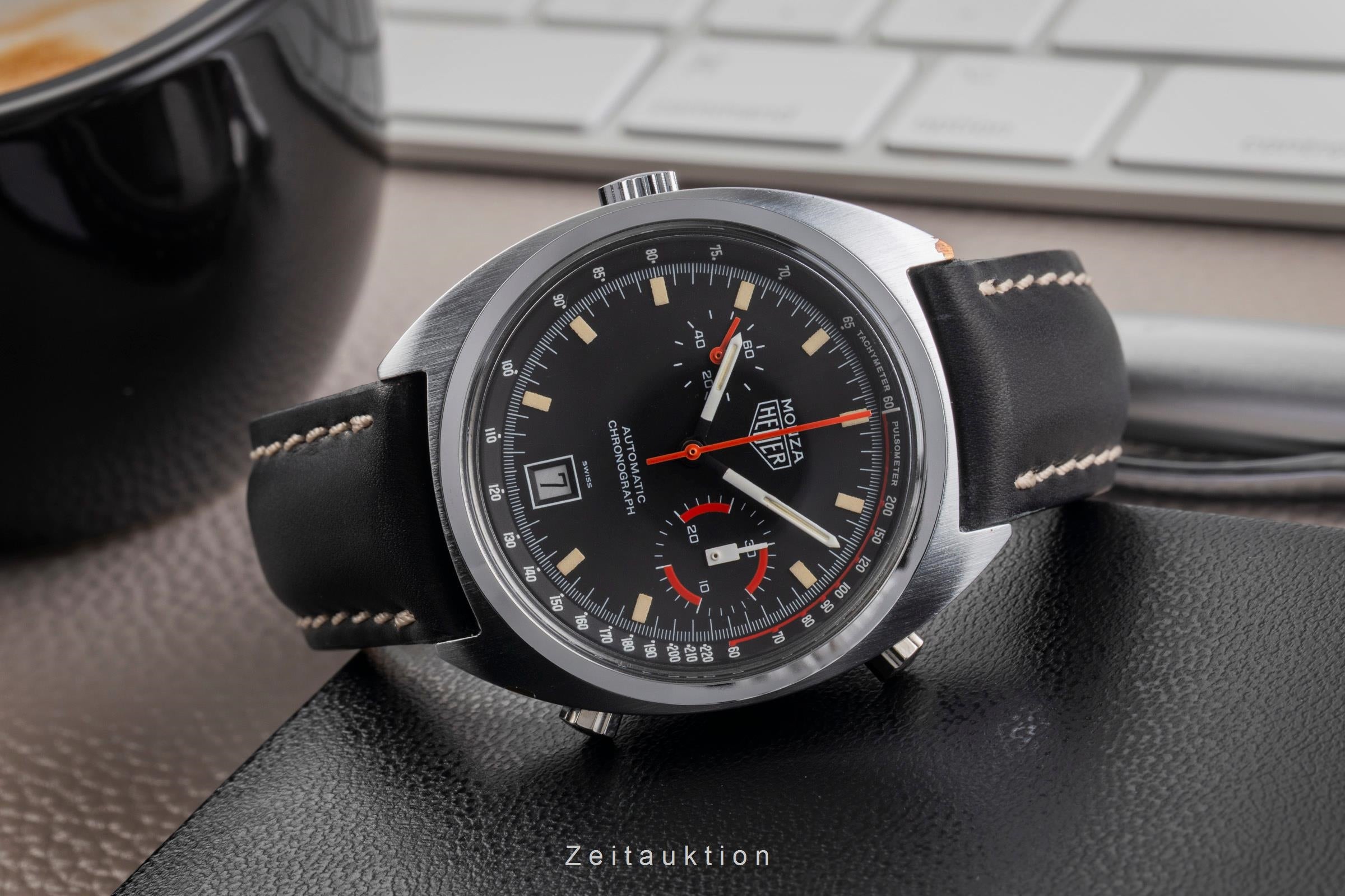 Heuer Monza chronographe laiton chromé automatique montre pour hommes 150.511 Vintage  [2504491]