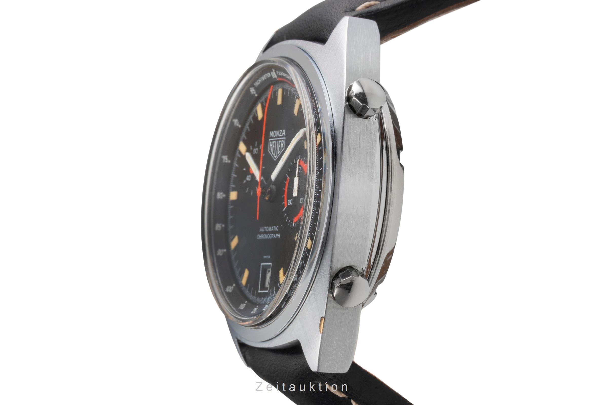 Heuer Monza chronographe laiton chromé automatique montre pour hommes 150.511 Vintage  [2504491]