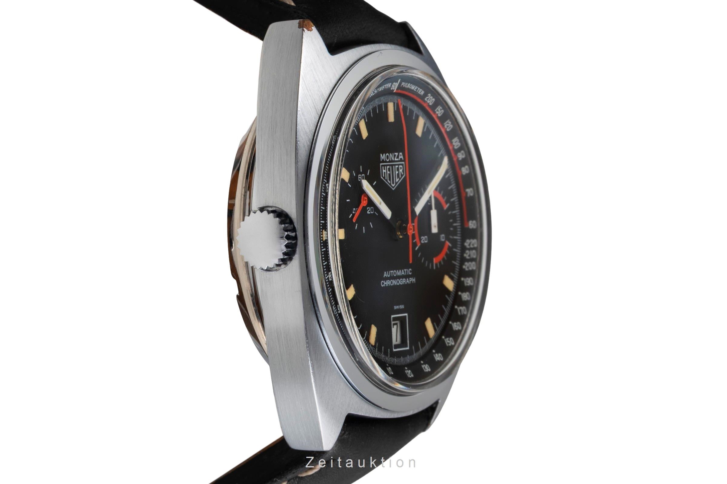 Heuer Monza chronographe laiton chromé automatique montre pour hommes 150.511 Vintage  [2504491]