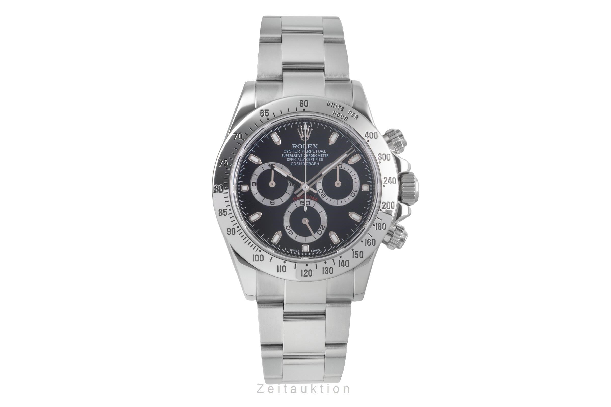 Rolex Daytona Black Dial Chronograph Stahl Automatik Herrenuhr Ref. 116520 B&P [2504501]