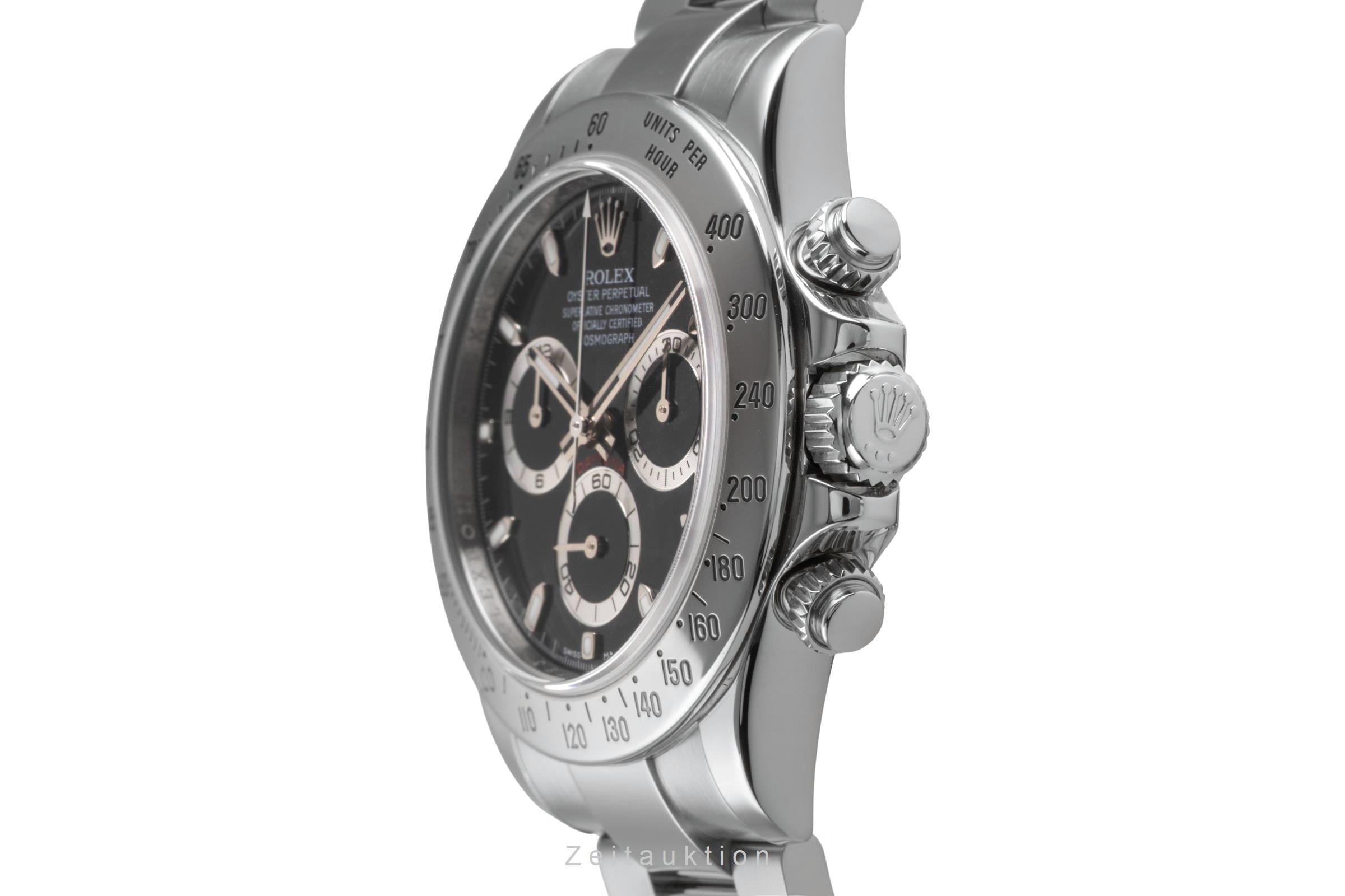 Rolex Daytona Black Dial Chronograph Stahl Automatik Herrenuhr Ref. 116520 B&P [2504501]