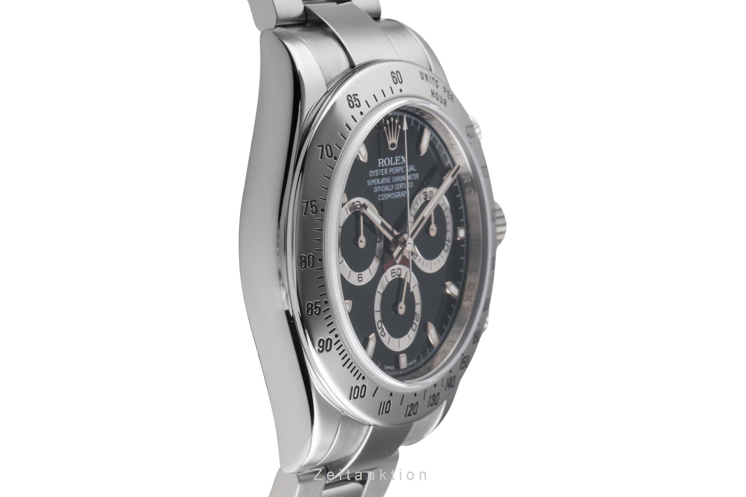 Rolex Daytona Black Dial Chronograph Stahl Automatik Herrenuhr Ref. 116520 B&P [2504501]