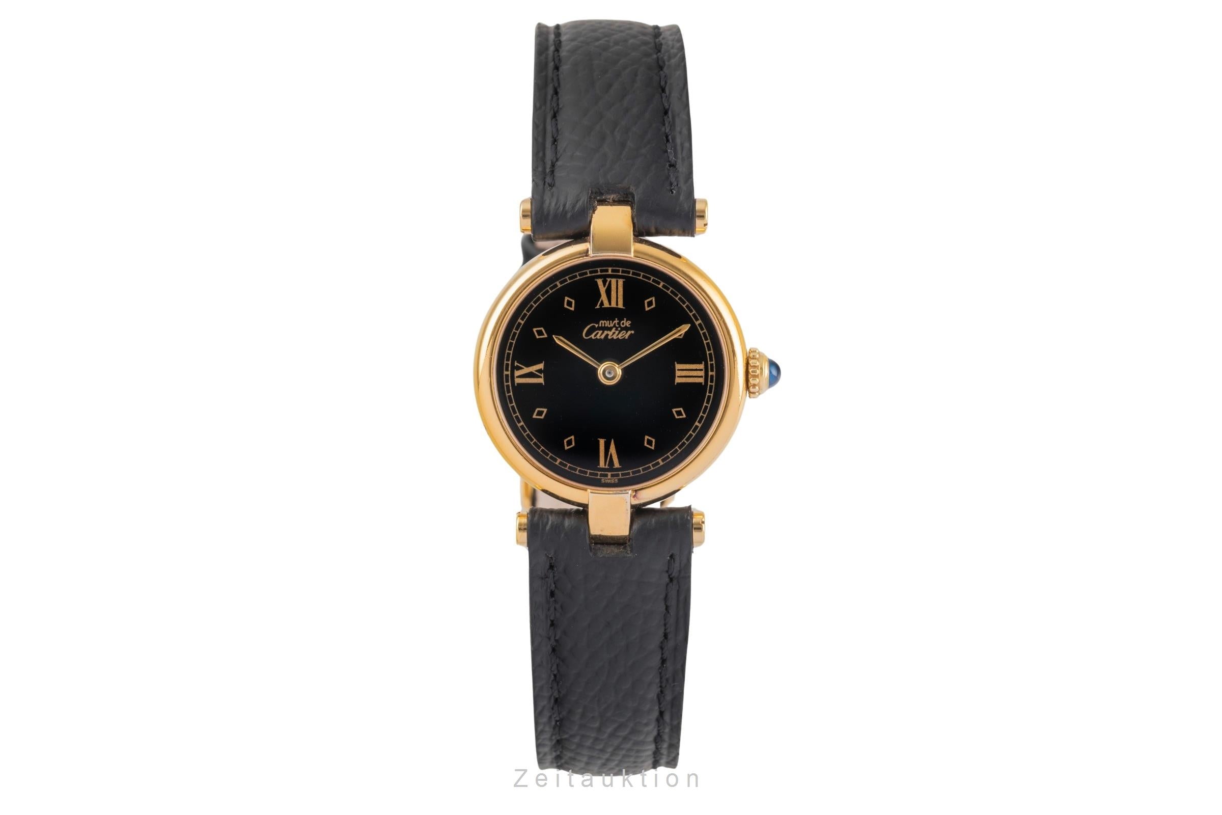Cartier must Vendome Louis Cartier SM Vermeil 925 Damenuhr Ref. 590004 B&P 1994 [2504520]