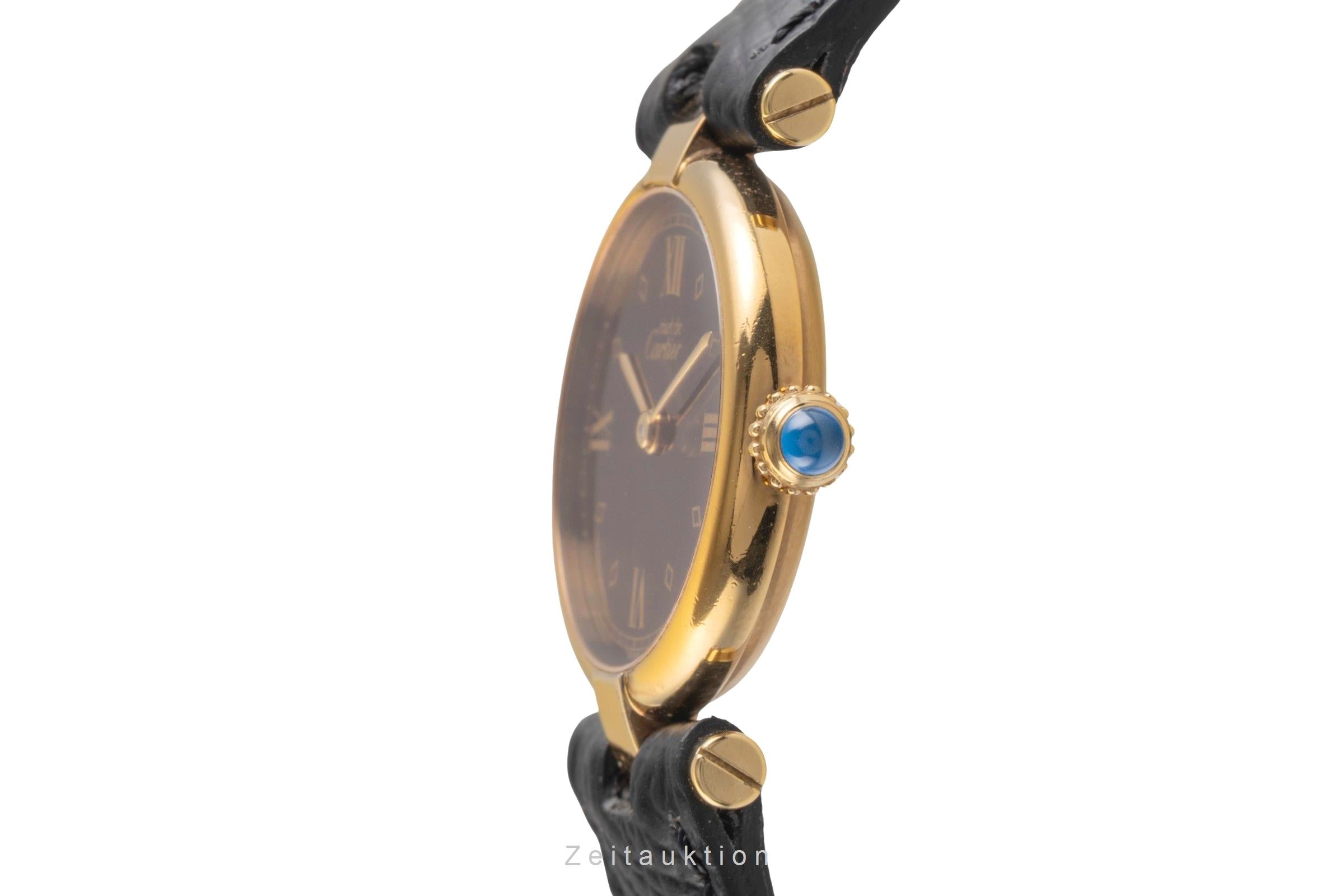 Cartier must Vendome Louis Cartier SM Vermeil 925 Damenuhr Ref. 590004 B&P 1994 [2504520]