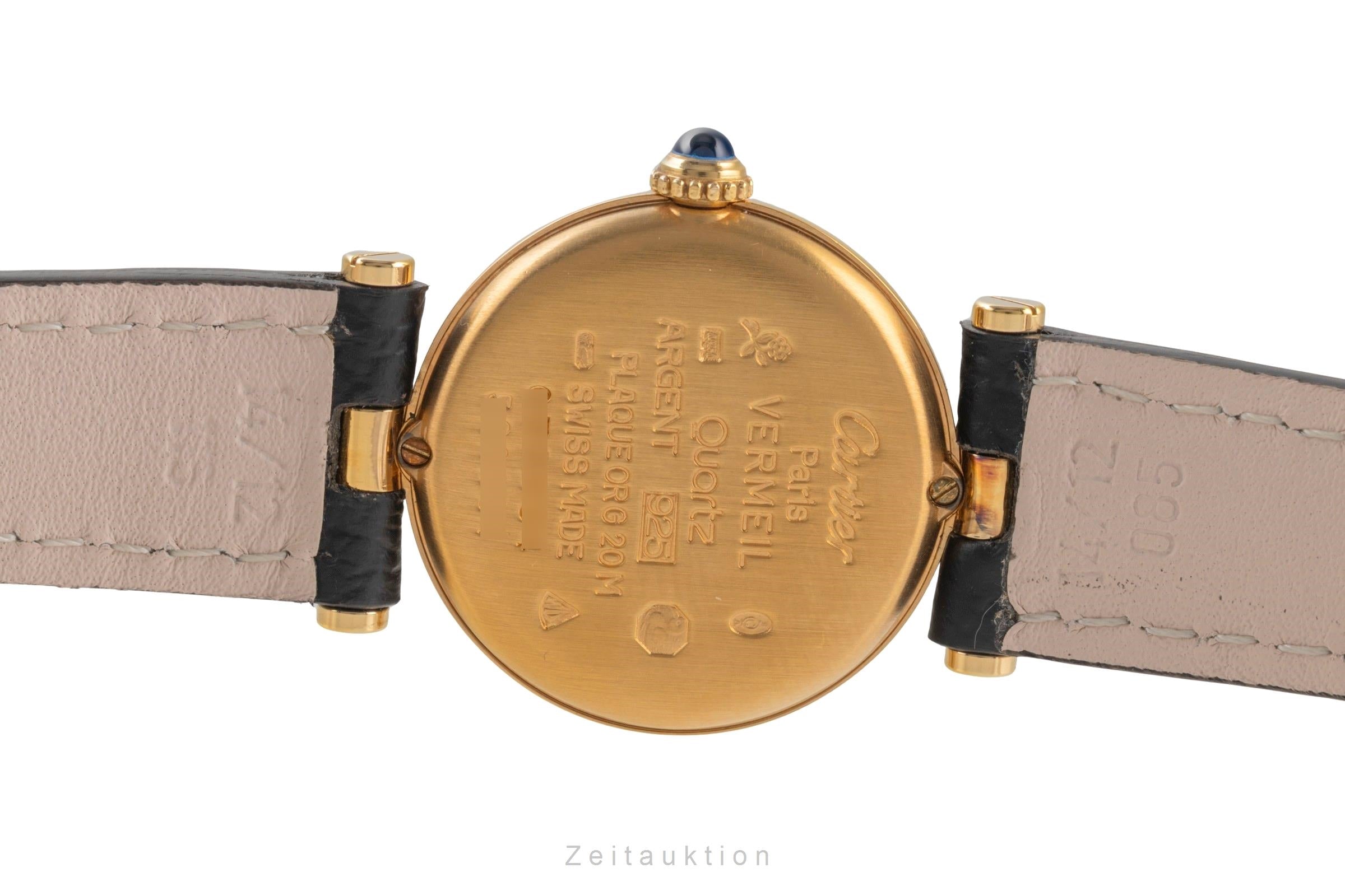 Cartier must Vendome Louis Cartier SM Vermeil 925 Damenuhr Ref. 590004 B&P 1994 [2504520]