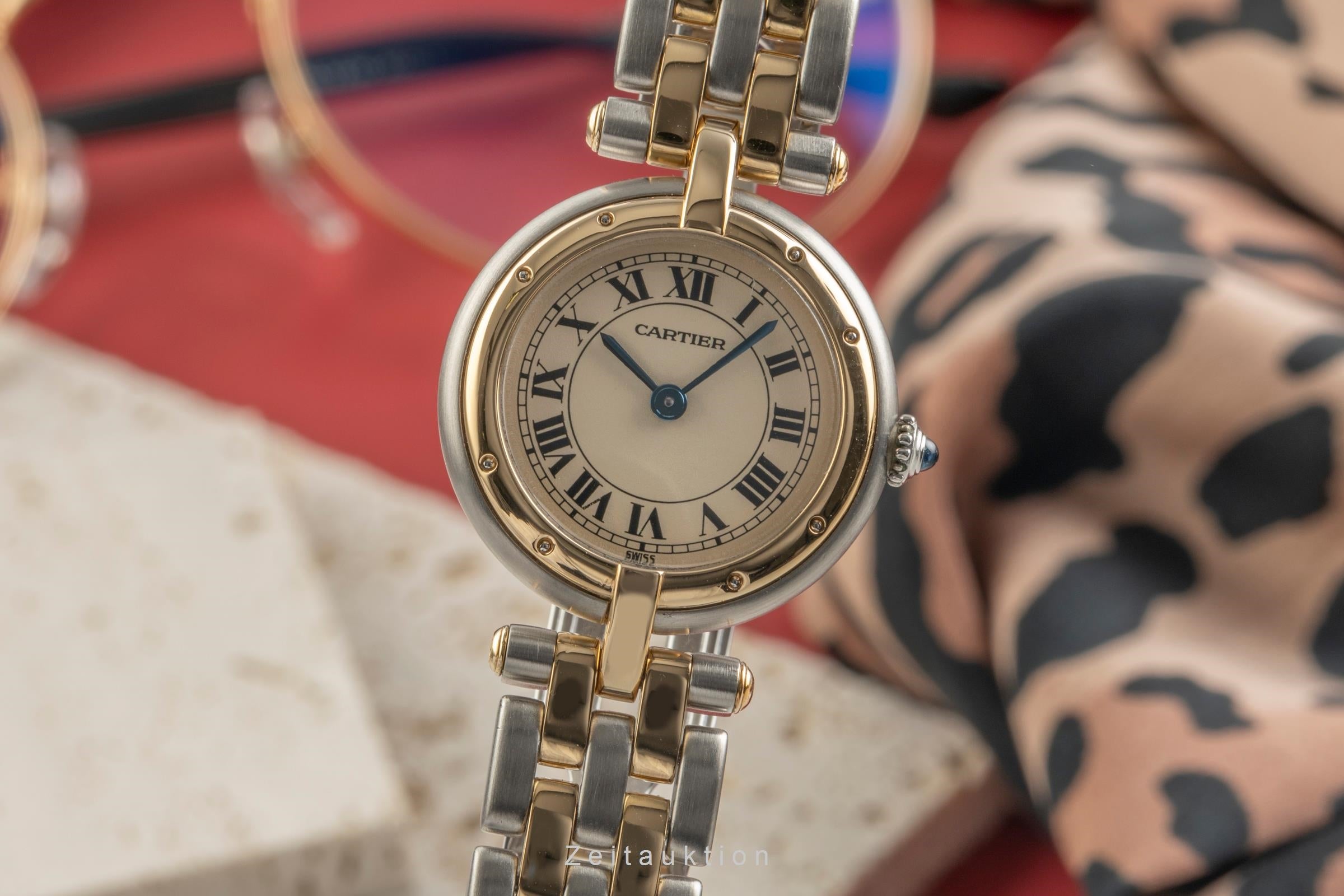 Cartier Panthere Ronde 2 Row Stahl / Gold Quarz Damenuhr Ref. 84084242 166920  [2504524]