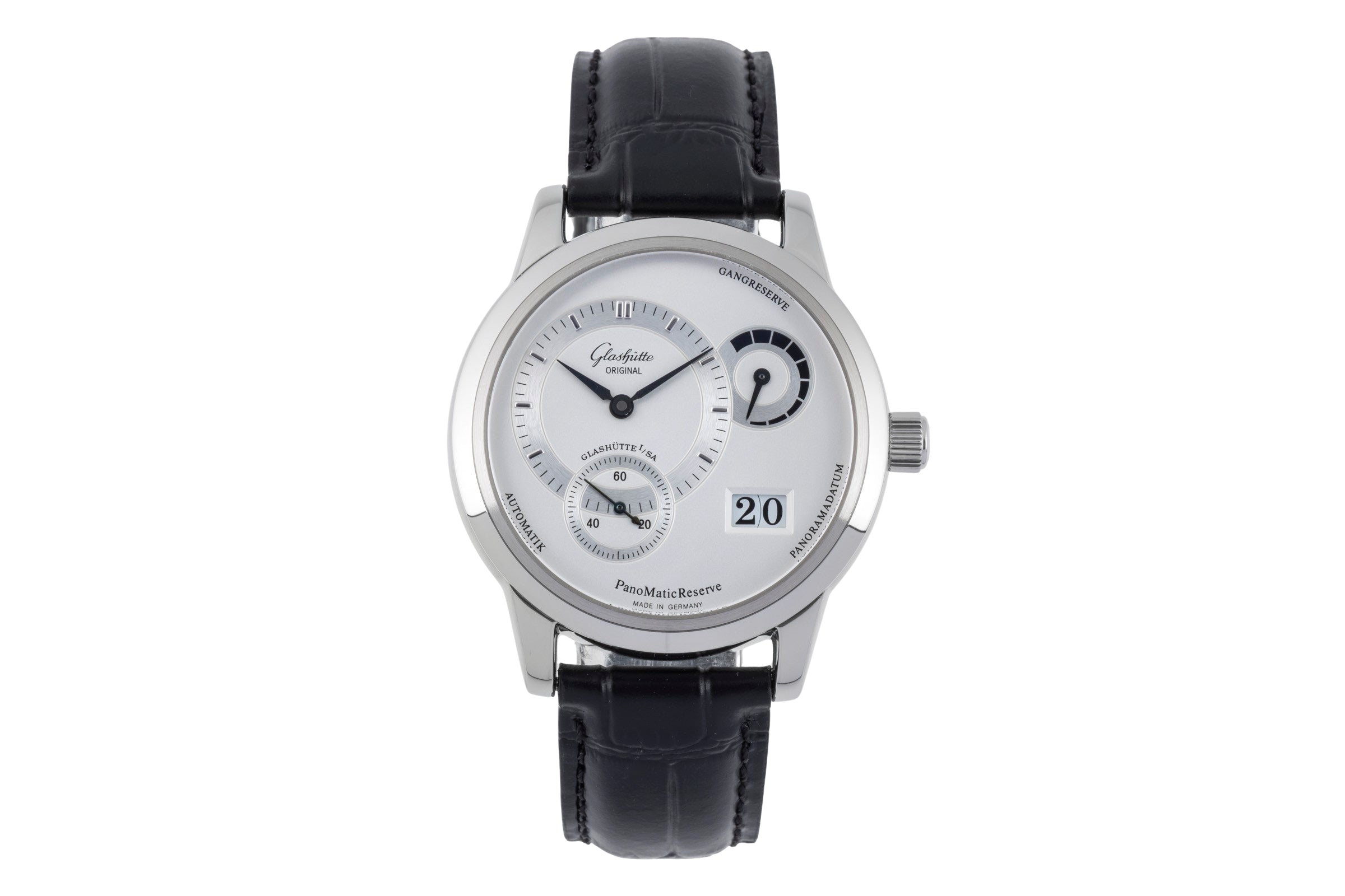 Glashütte PanoMaticReserve acier automatique montre pour hommes 90-03-02-02-04 LP: 11400EUR  [2504528]