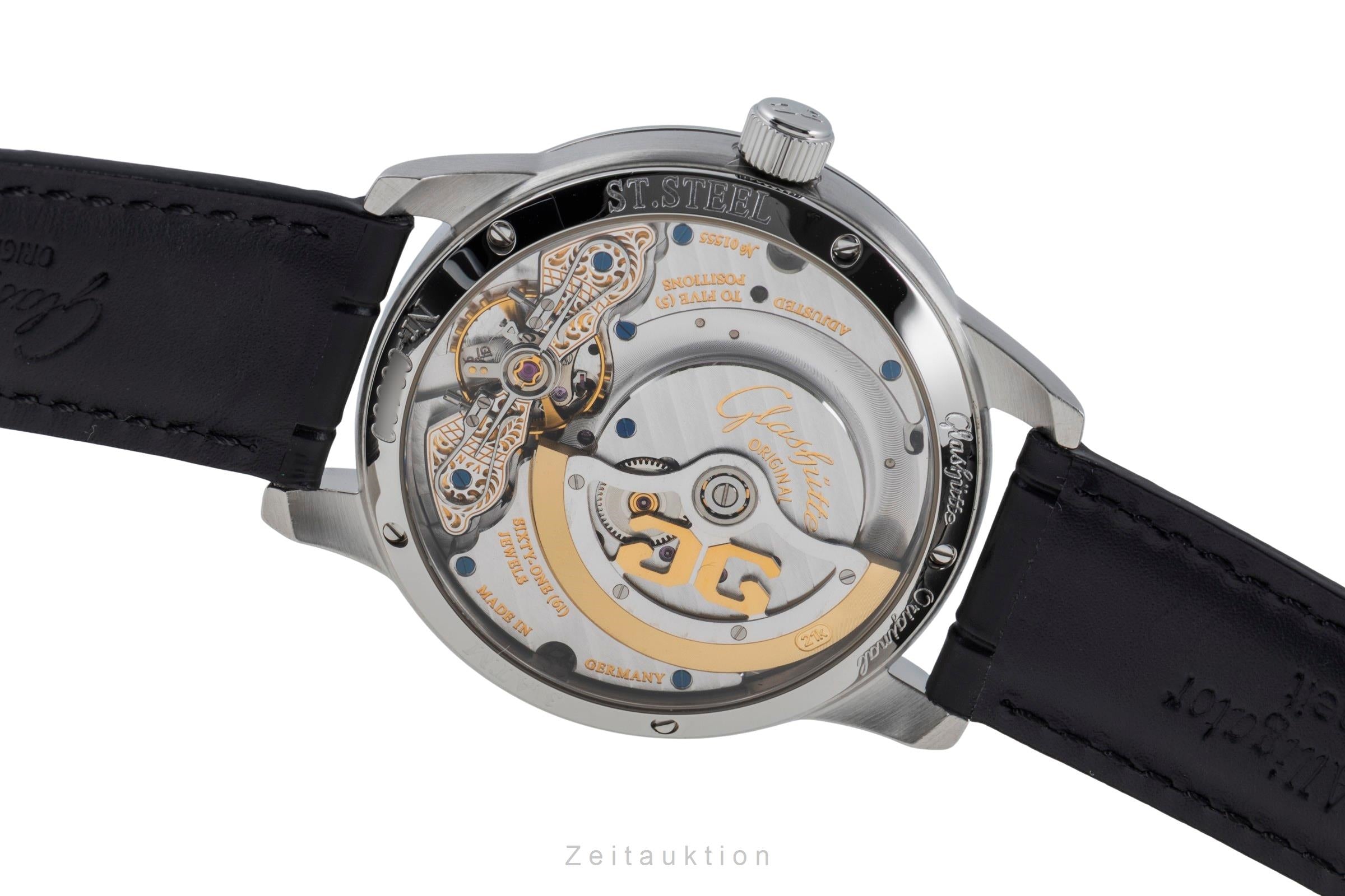 Glashütte PanoMaticReserve acier automatique montre pour hommes 90-03-02-02-04 LP: 11400EUR  [2504528]